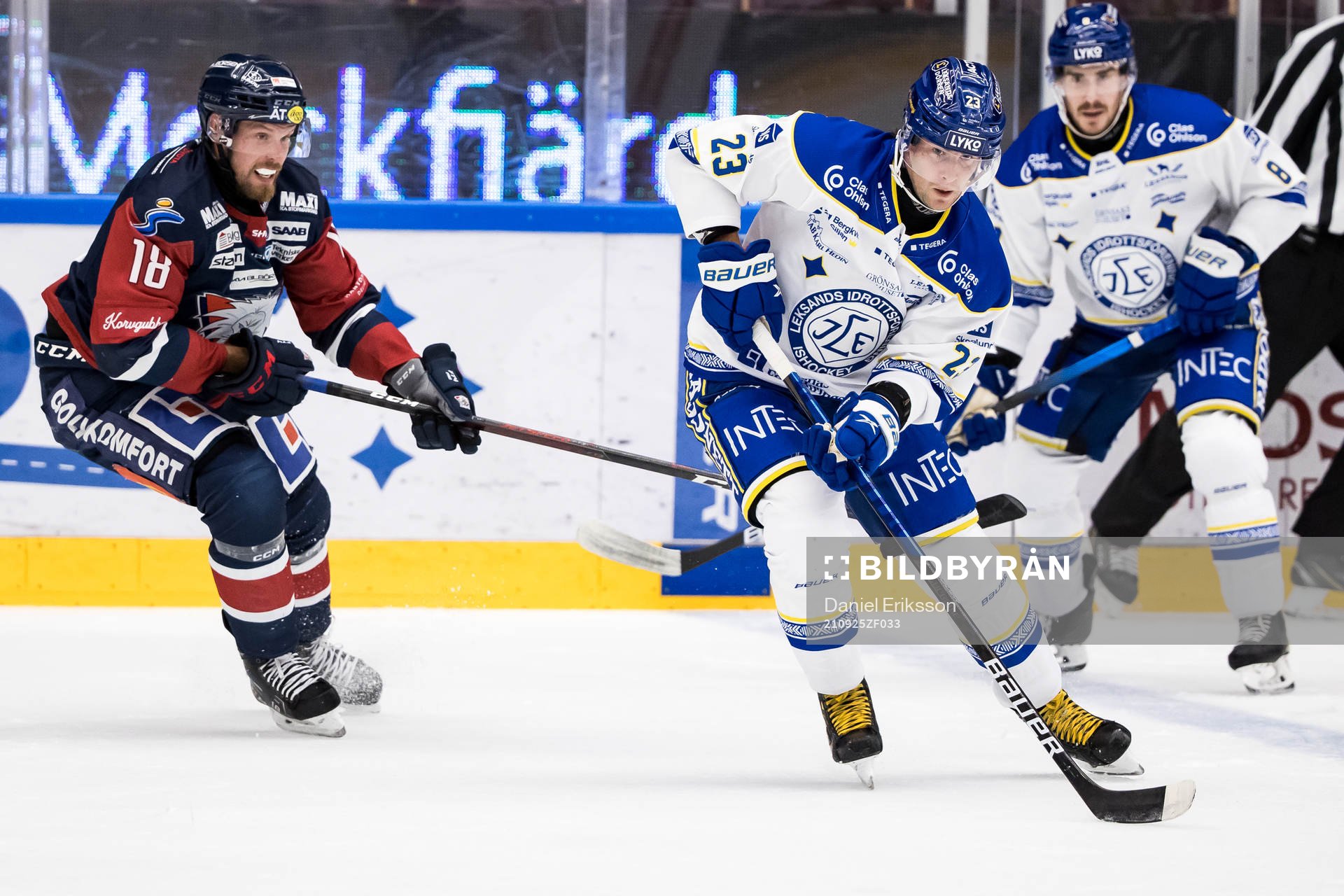 Linköpings Alexander Johansson och Leksands Mikael Ruohomaa