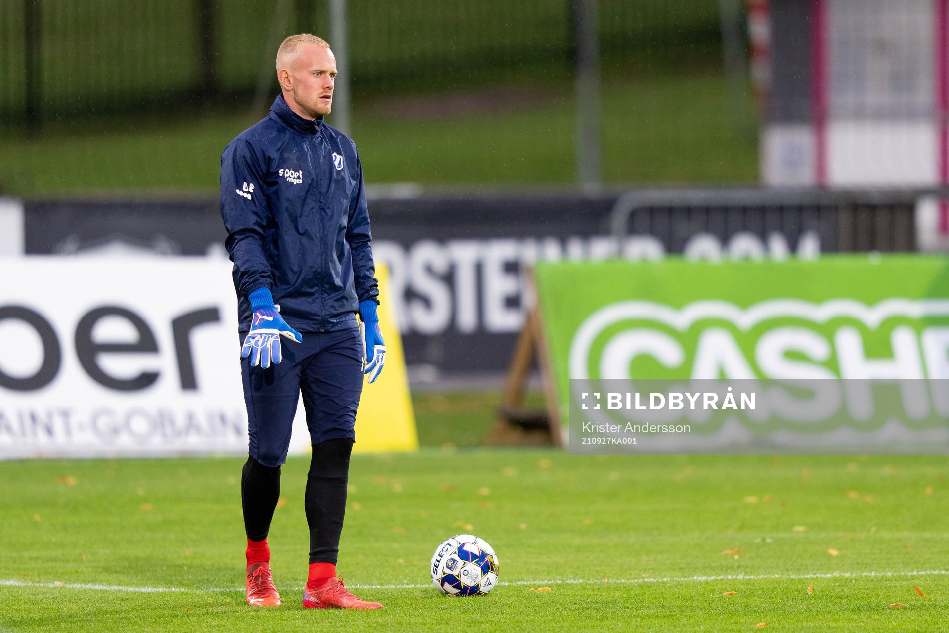 Halmstads målvakt Malte Påhlsson före fotbollsmatchen i