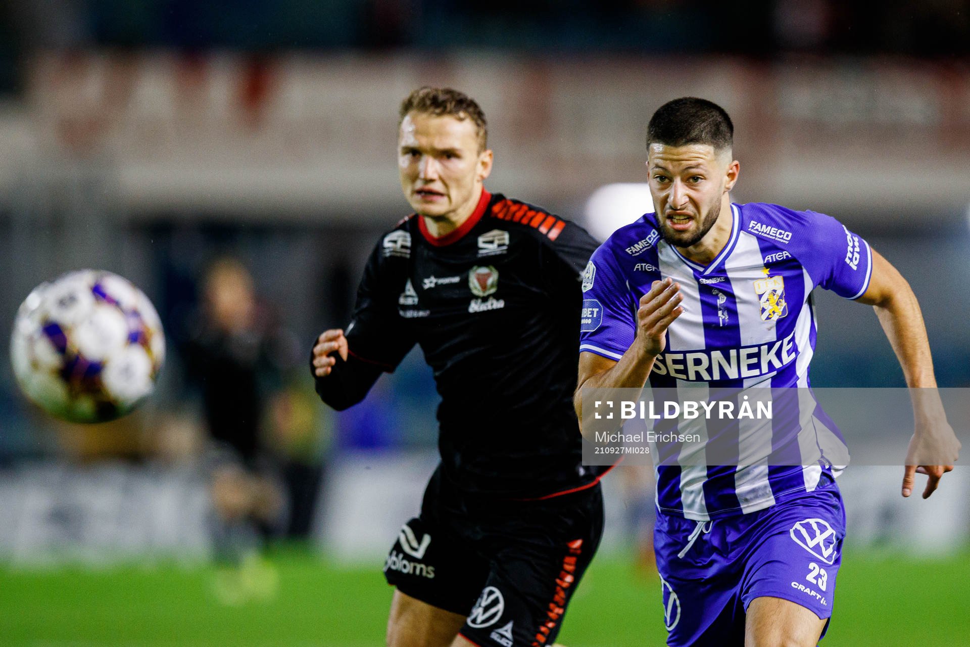 Kalmars Piotr Johansson och IFK Göteborgs Kevin Yakob