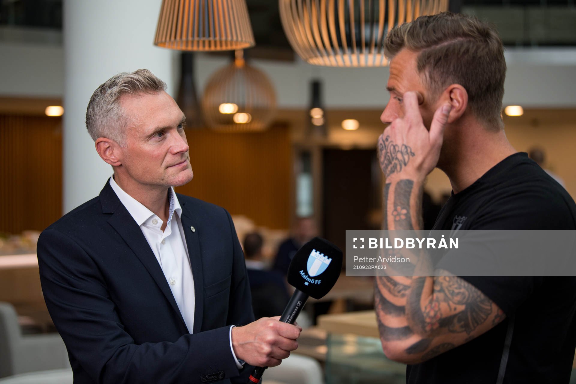 Anders Christiansen of Malmö FF is interviewed by Mattias