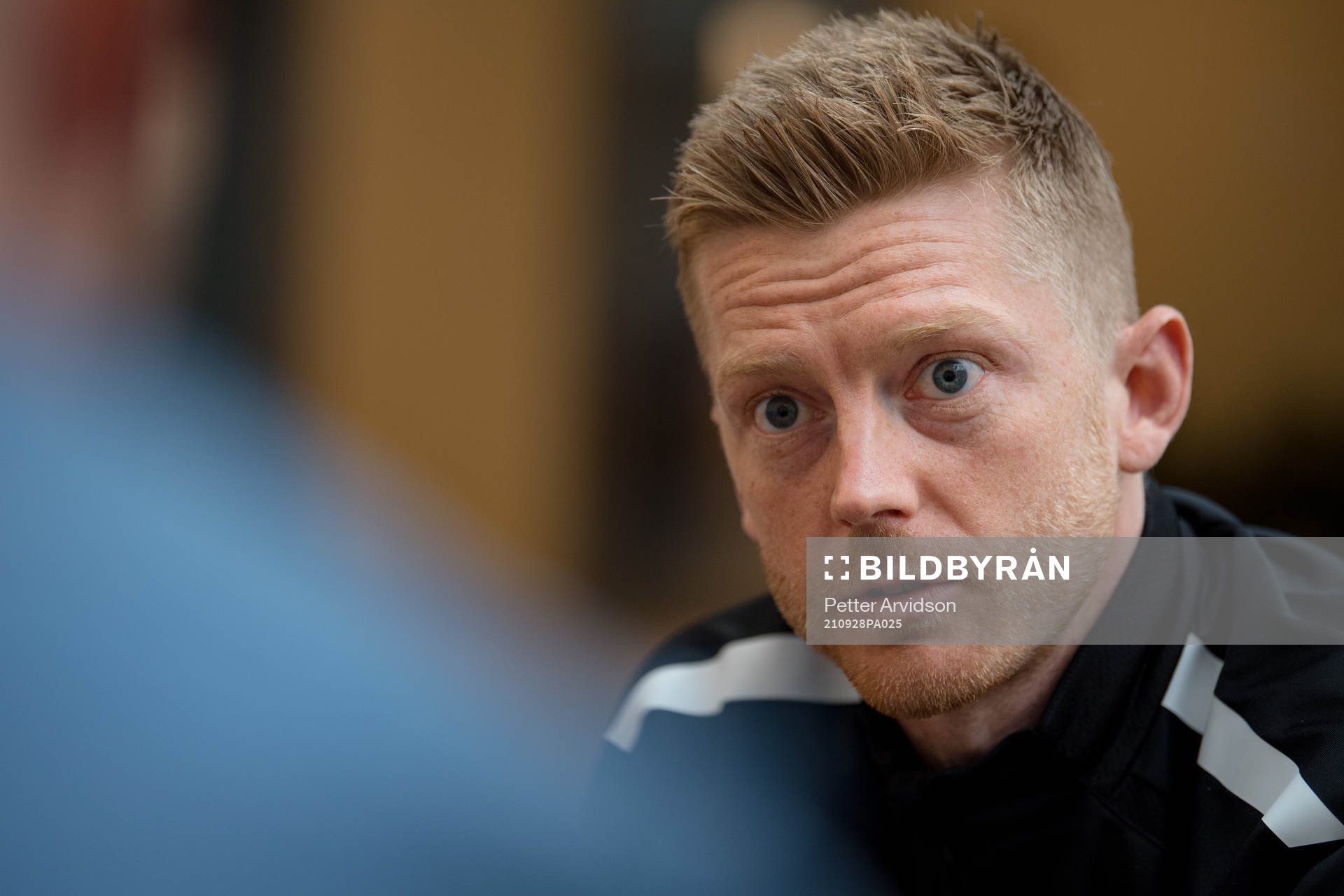 Anders Christiansen of Malmö FF is interviewed at the team