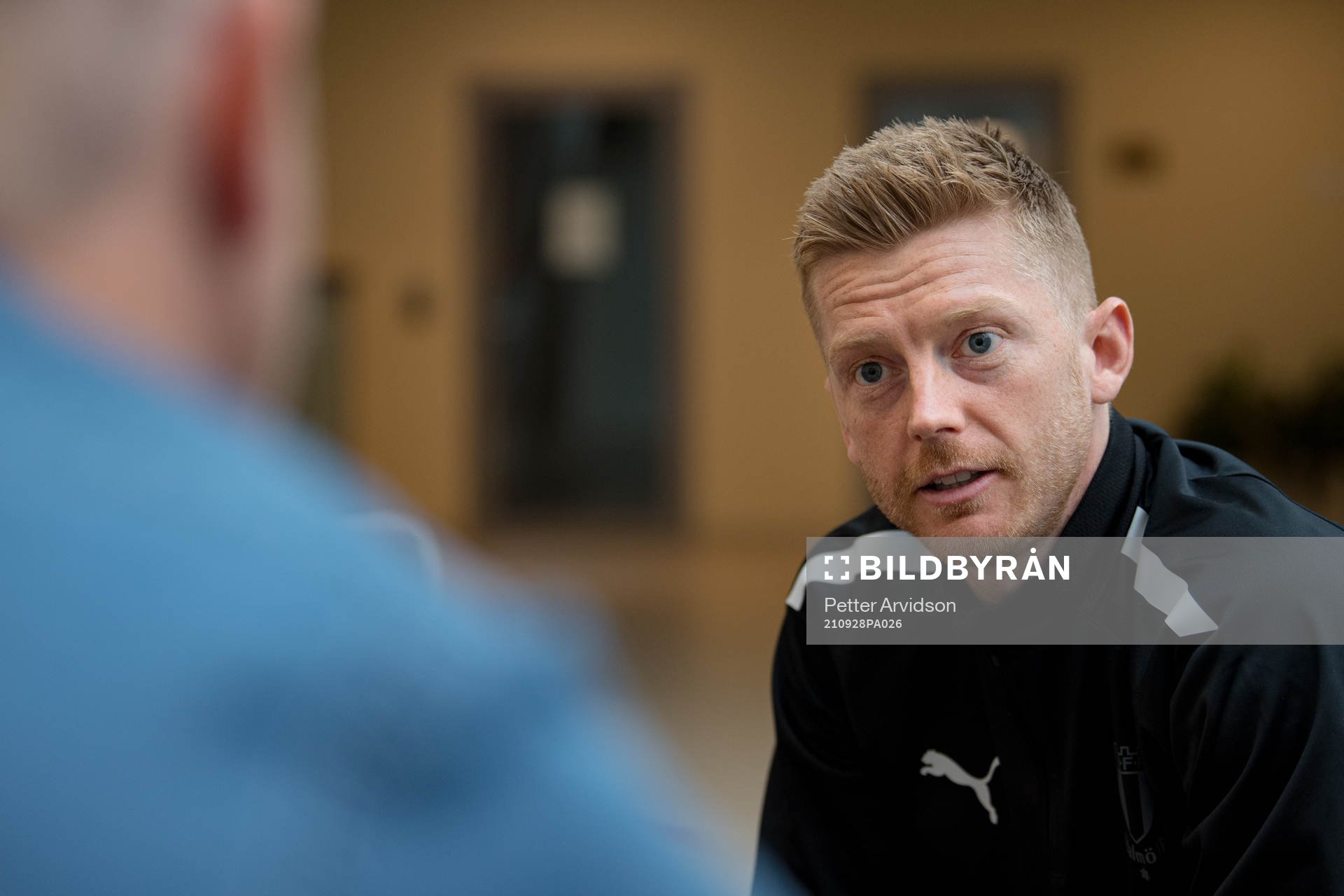Anders Christiansen of Malmö FF is interviewed at the team