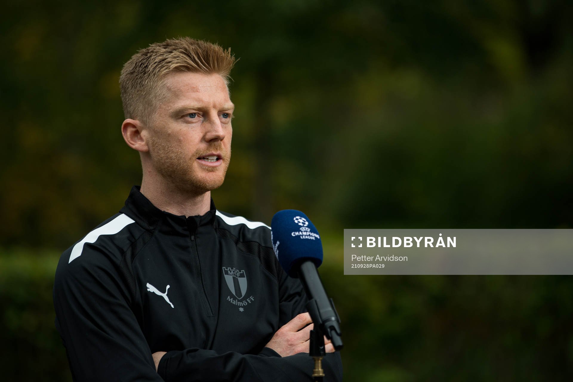 Anders Christiansen of Malmö FF is interviewed at the team