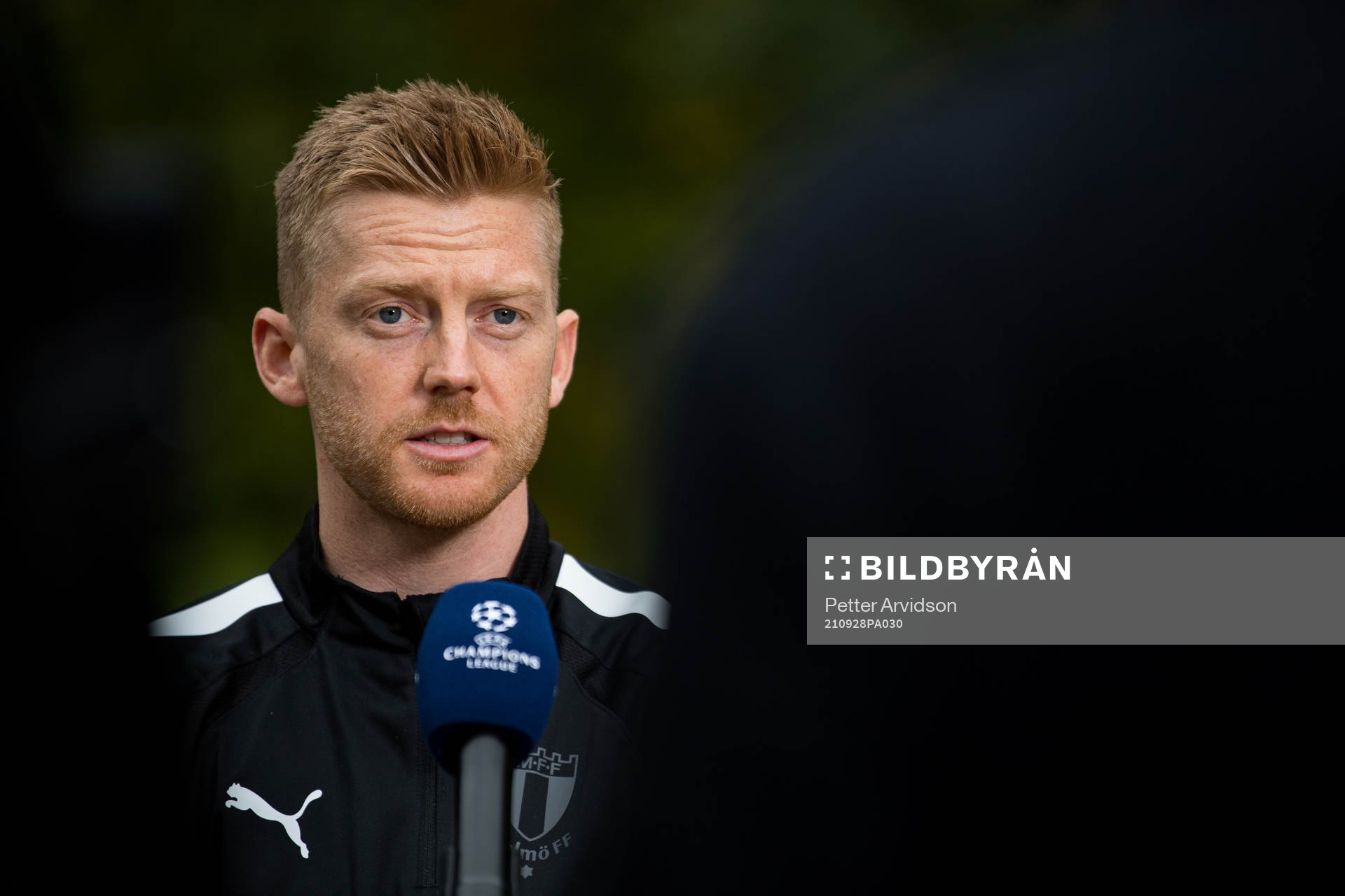 Anders Christiansen of Malmö FF is interviewed at the team