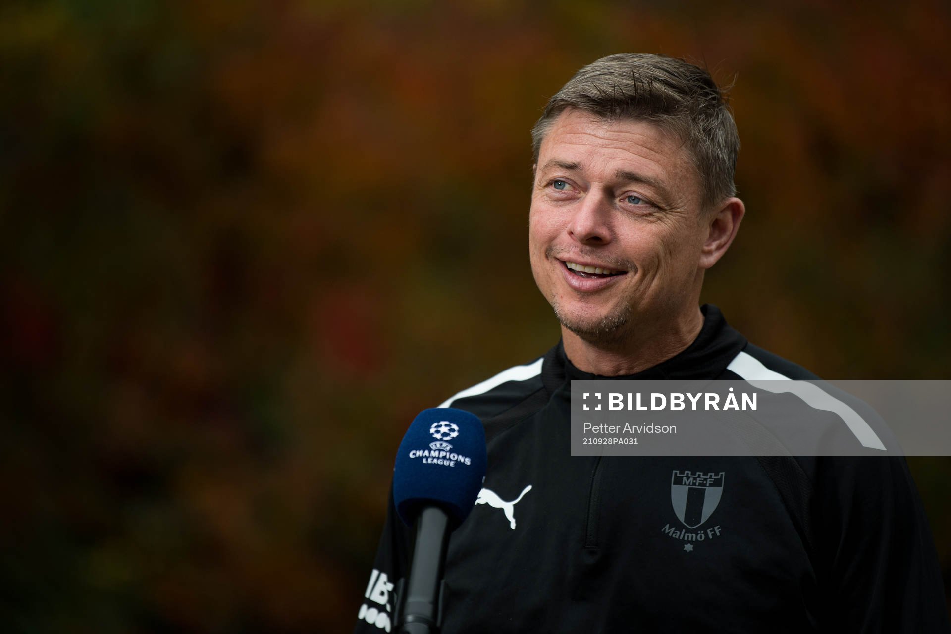 Jon Dahl Tomasson, head coach of Malmö FF is interviewed