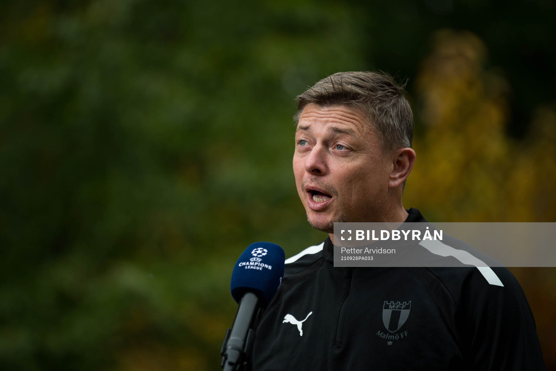 Jon Dahl Tomasson, head coach of Malmö FF is interviewed