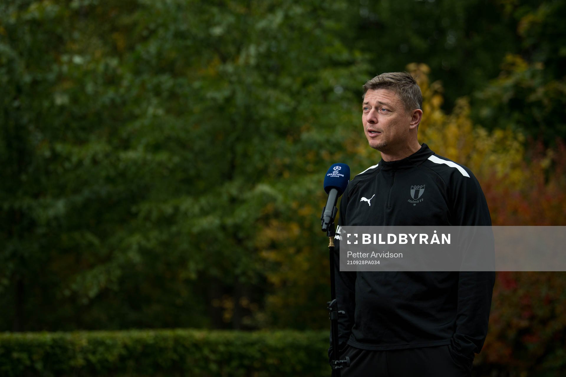 Jon Dahl Tomasson, head coach of Malmö FF is interviewed