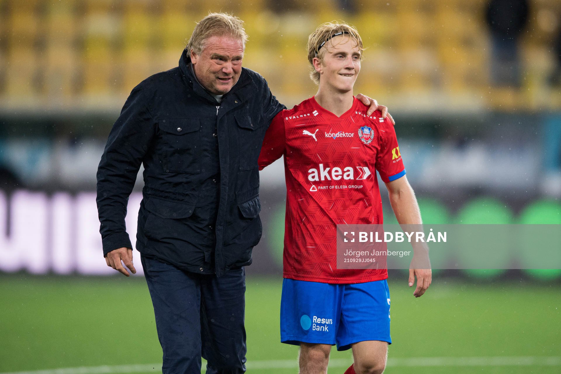 Helsingborgs tränare Jörgen Lennartsson och Victor Blixt