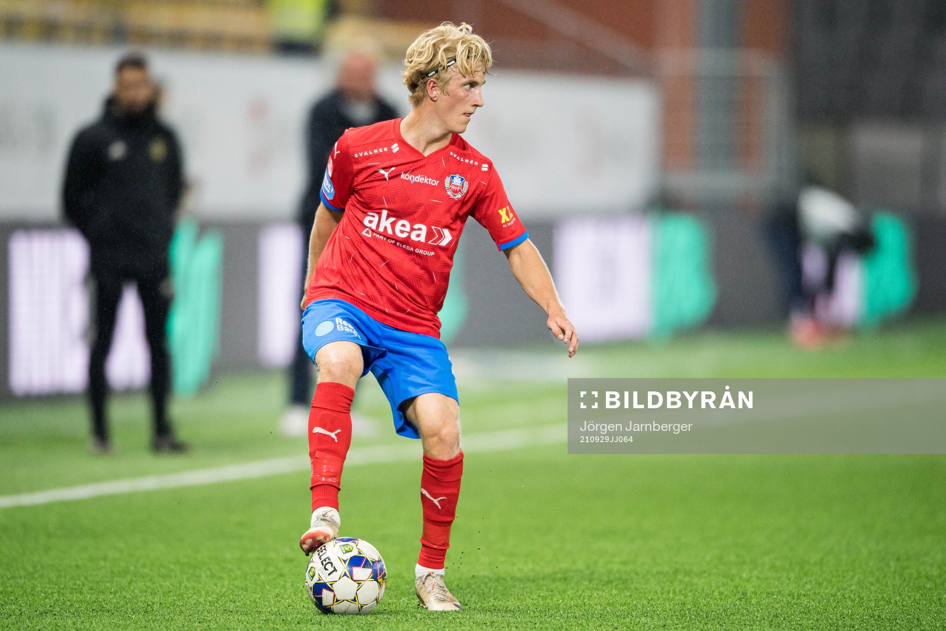 Helsingborgs Victor Blixt under fotbollsmatchen i Superettan mellan Norrby och Helsingborg den 29 september 2021 i Borås. 