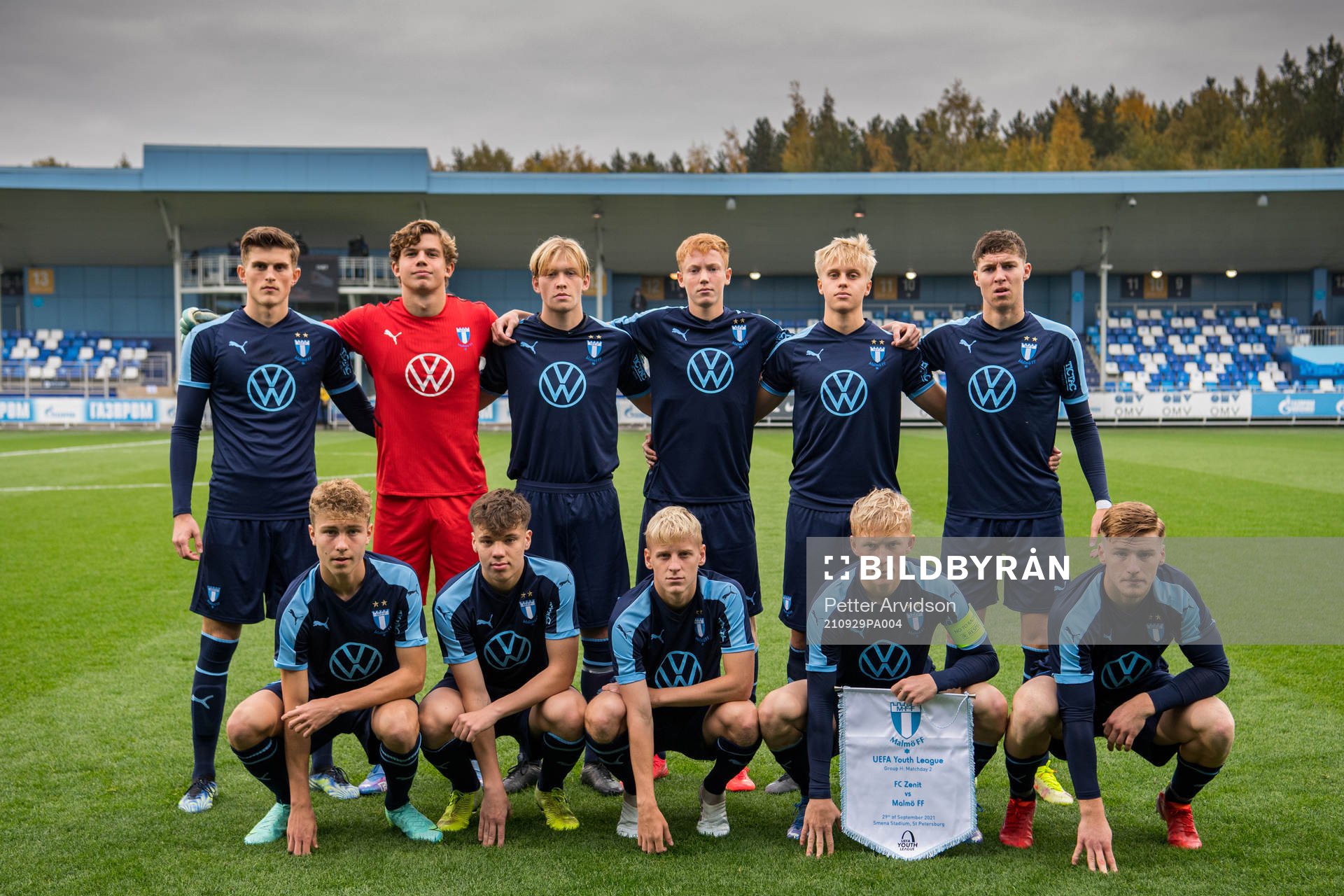 Players of Malmö FF pose for a team group photo