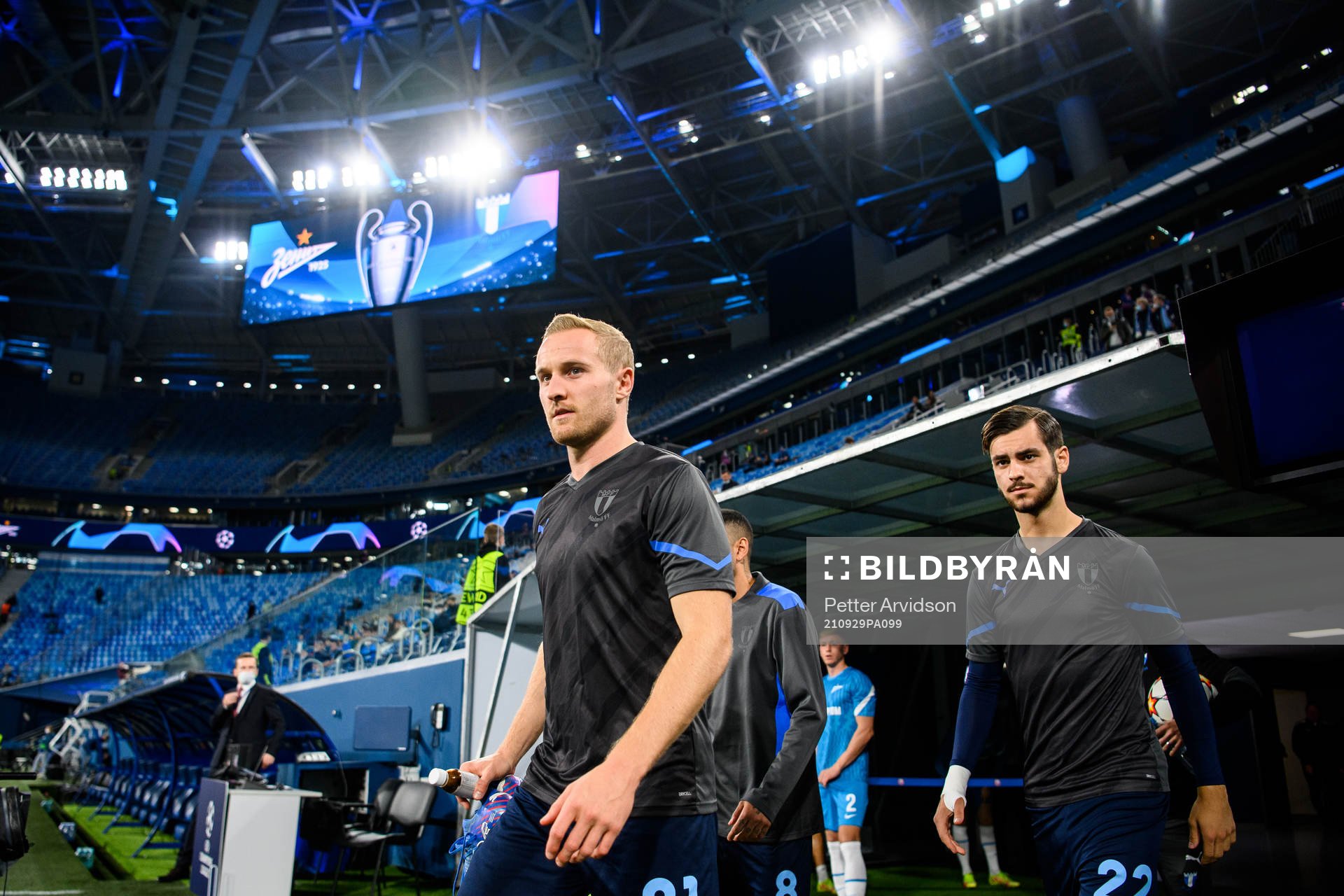 Franz Brorsson and Adi Nalic of Malmö FF prior to the UEFA