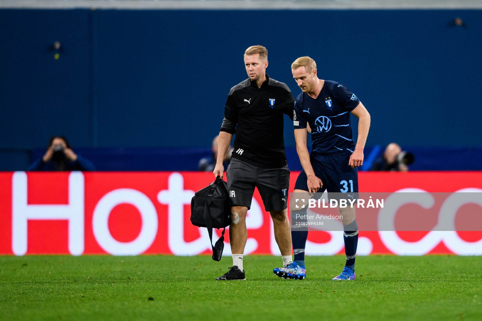 Franz Brorsson of Malmö FF is injured