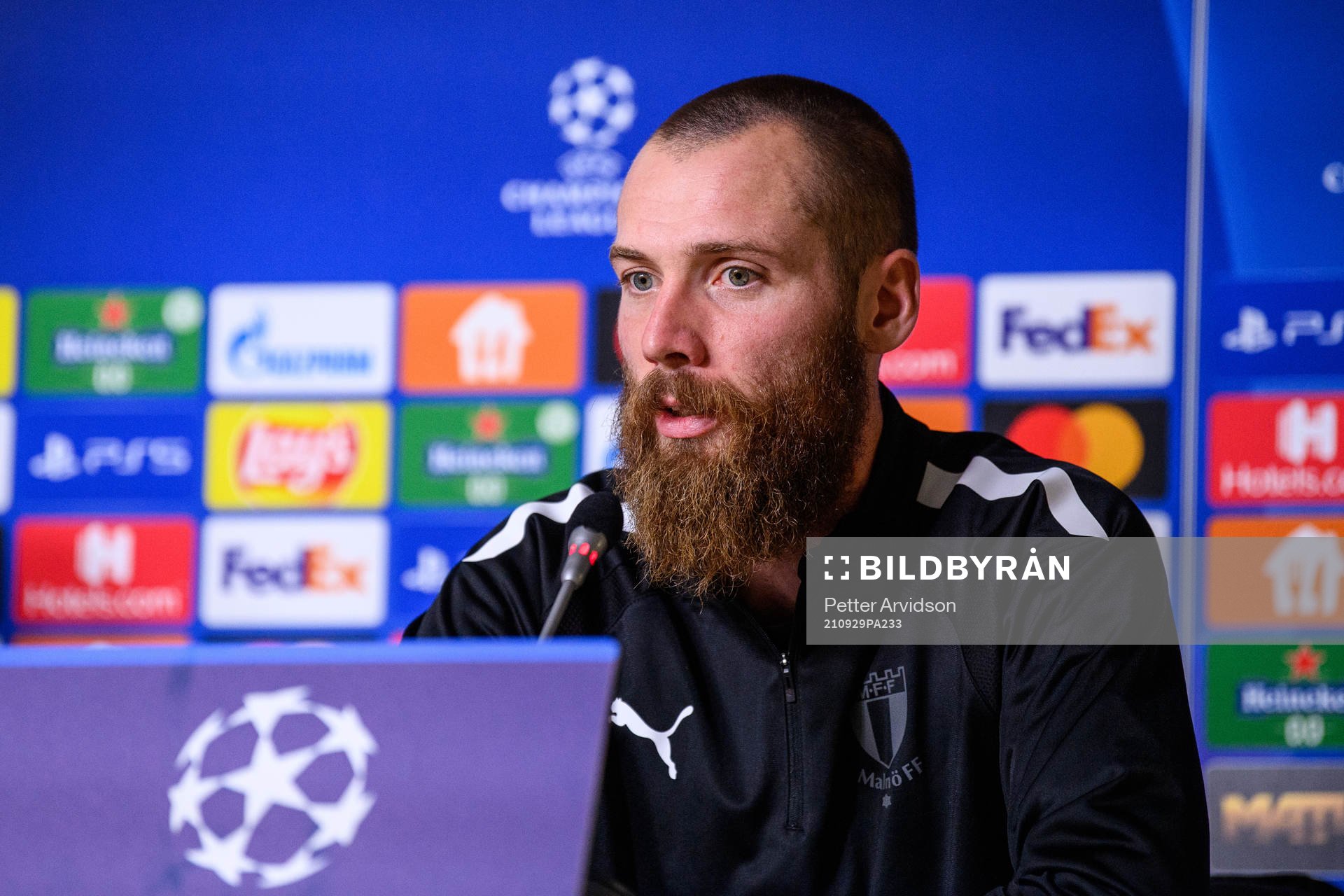 Jo Inge Berget of Malmö FF at the press conference after the UEFA Champions League football match between Zenit St Petersburg and Malmö FF on September 29, 2021 in Saint Petersburg.