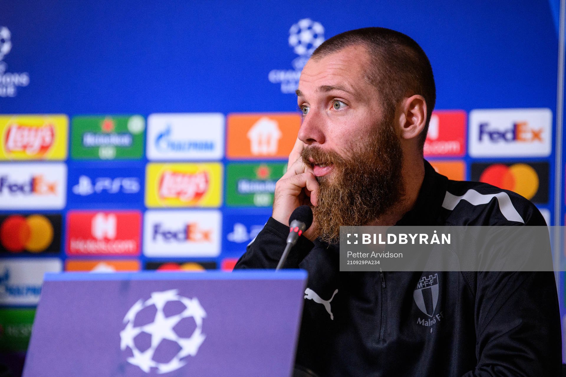 Jo Inge Berget of Malmö FF at the press conference after the UEFA Champions League football match between Zenit St Petersburg and Malmö FF on September 29, 2021 in Saint Petersburg.