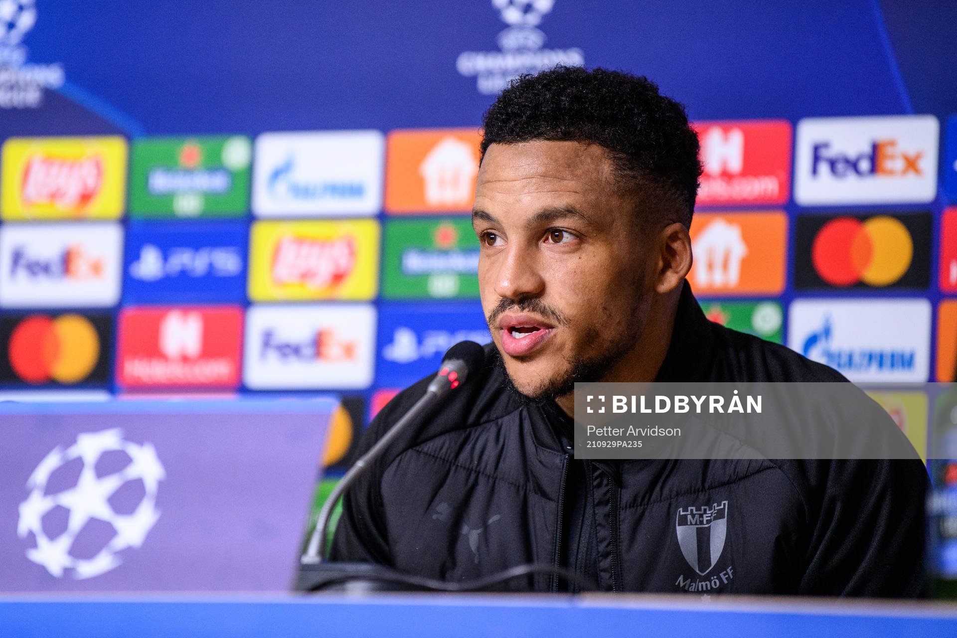 Martin Olsson of Malmö FF at the press conference