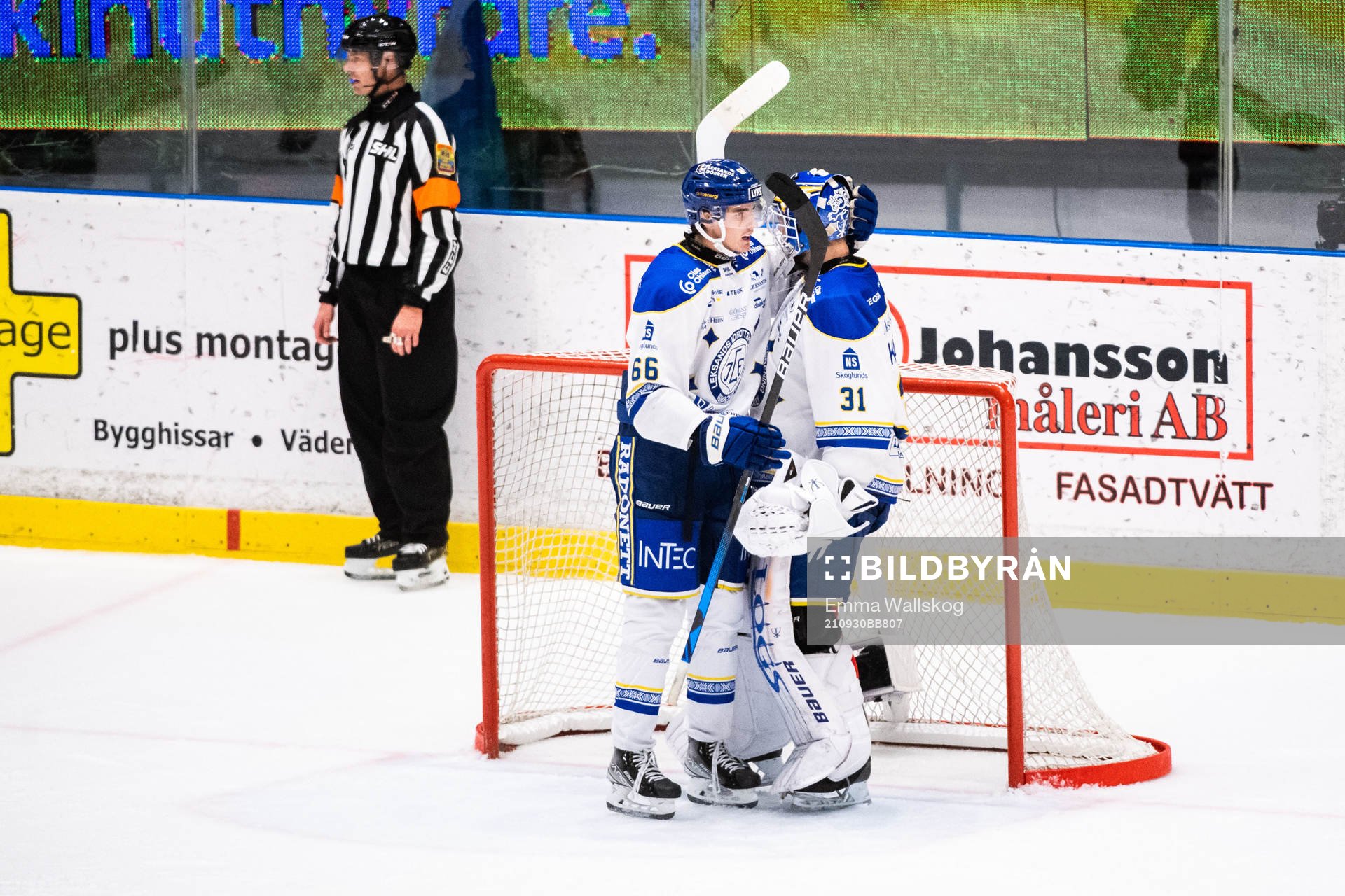 Leksands målvakt Kasimir Kaskisuo och Nils Åman