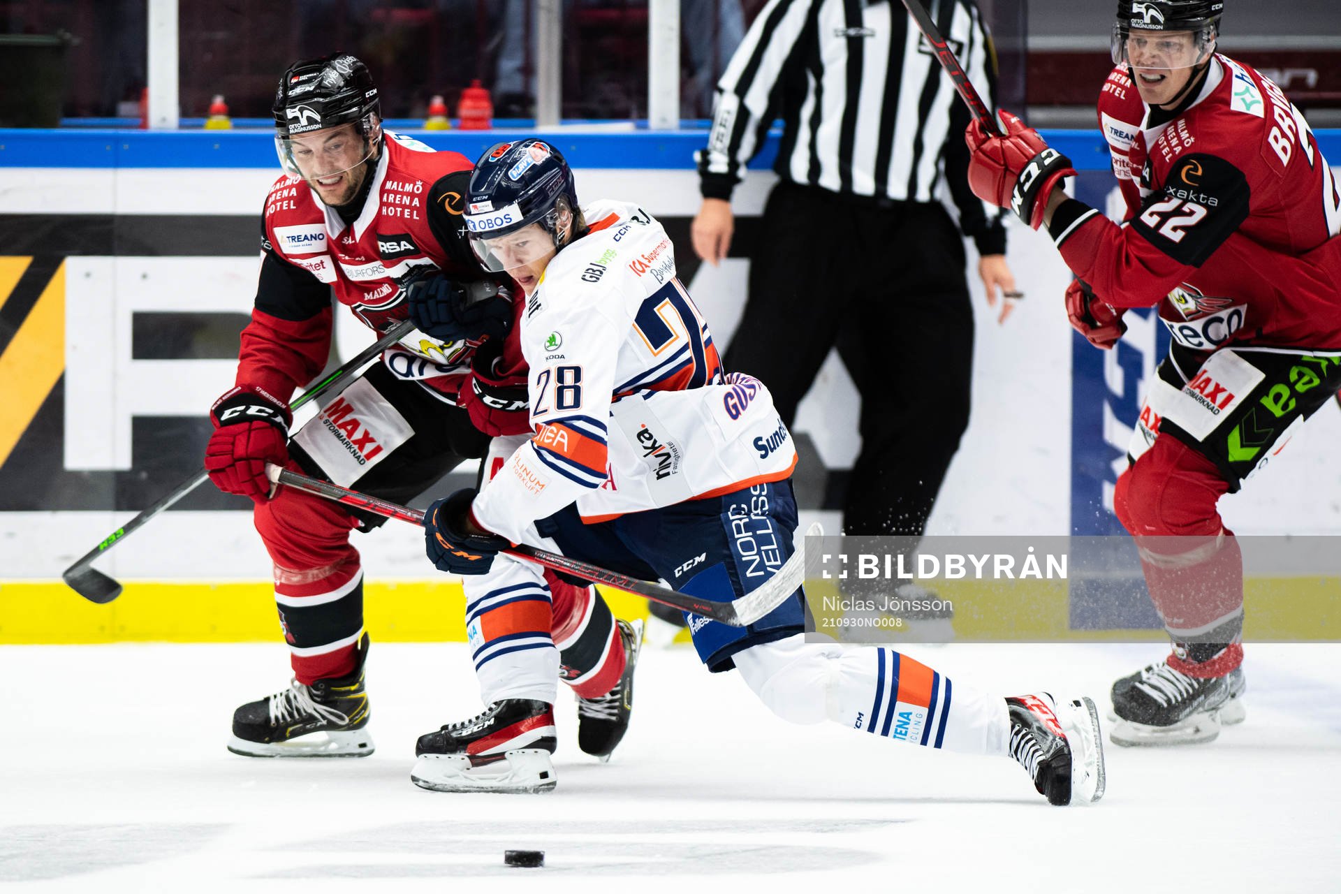 Malmö Redhawks Pathrik Westerholm och Växjös Hugo