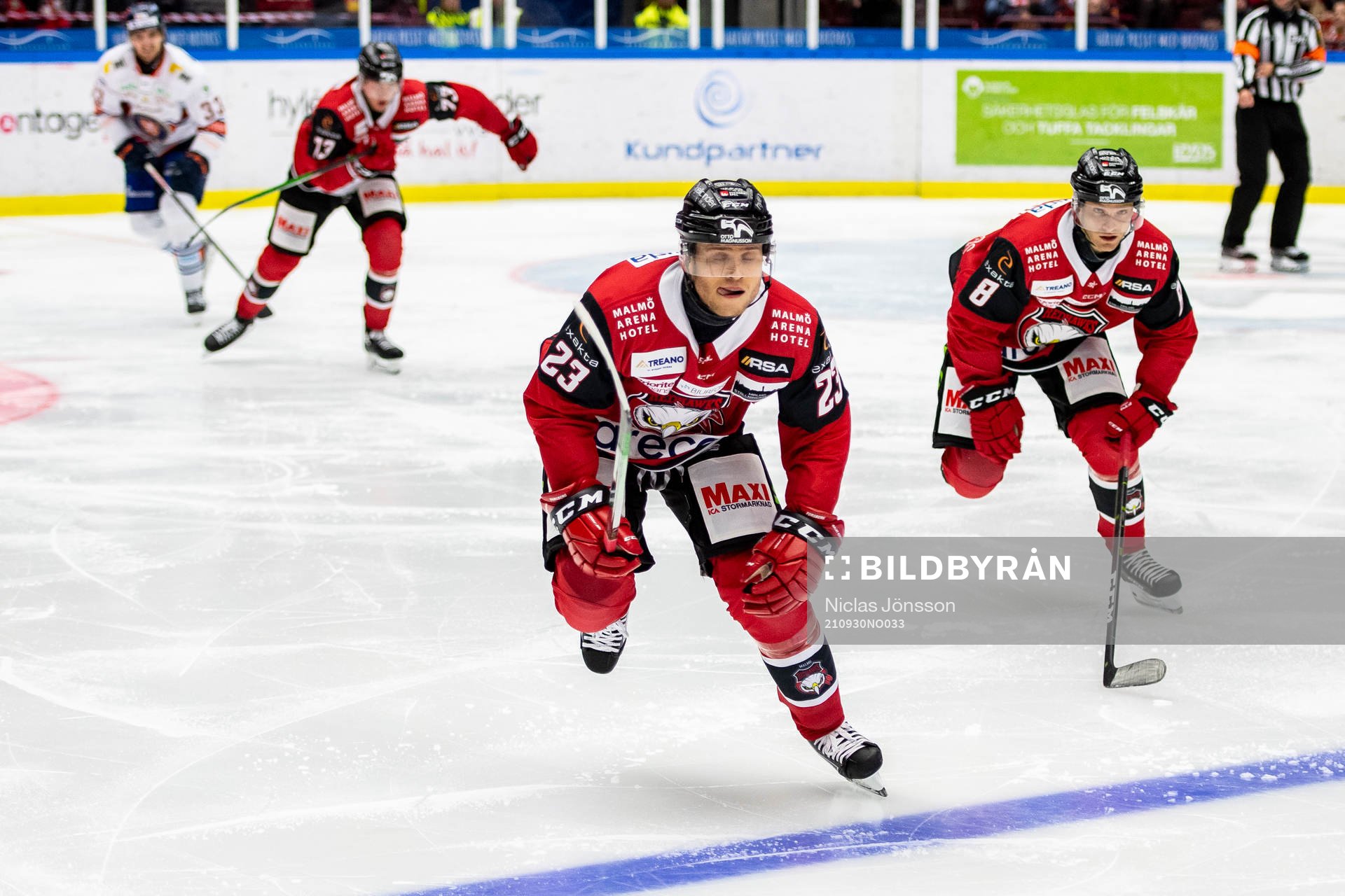 Malmö Redhawks Christoffer Forsberg  och Johan Olofsson