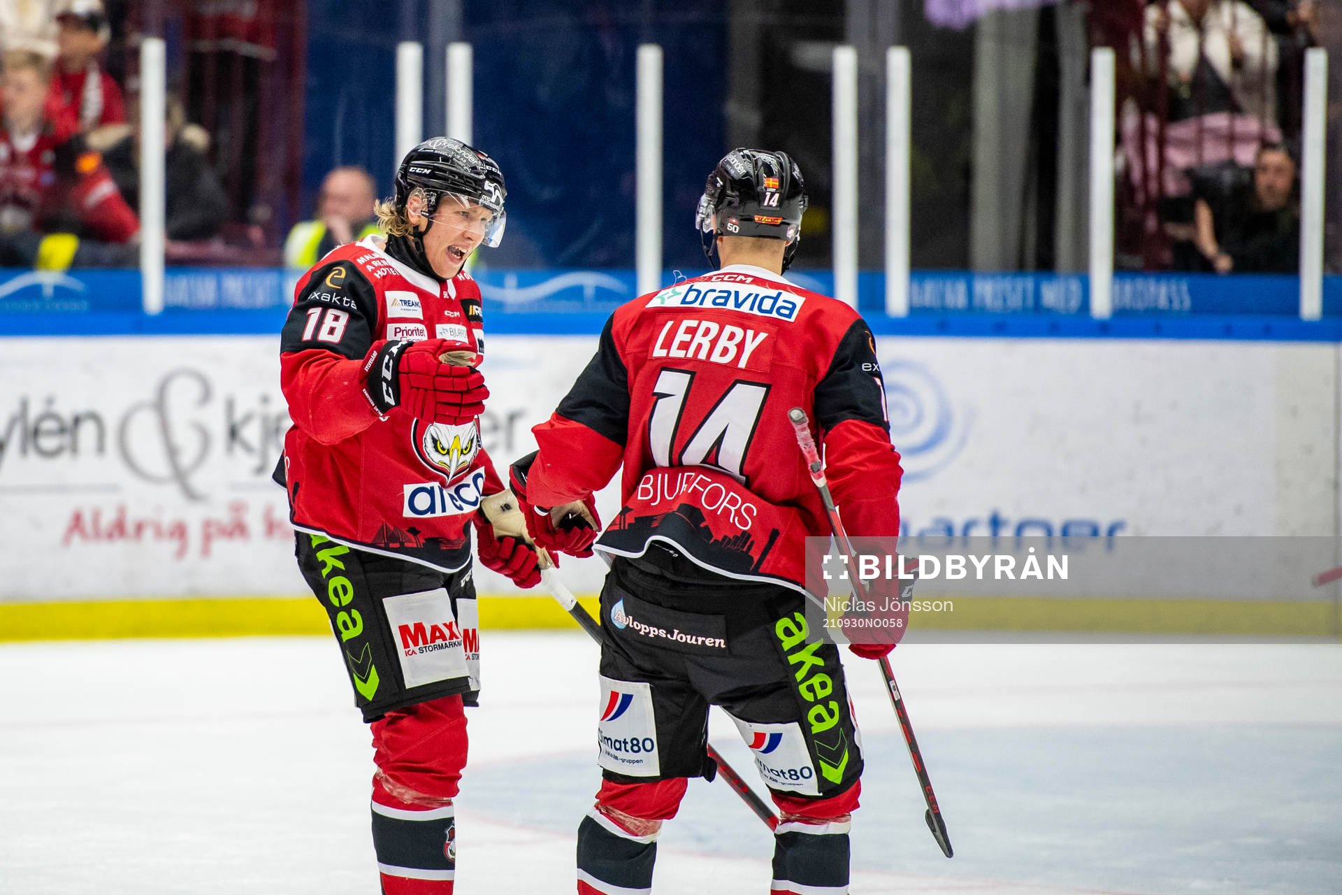 Malmö Redhawks Marcus Sylvegård och Carl-Johan Lerby