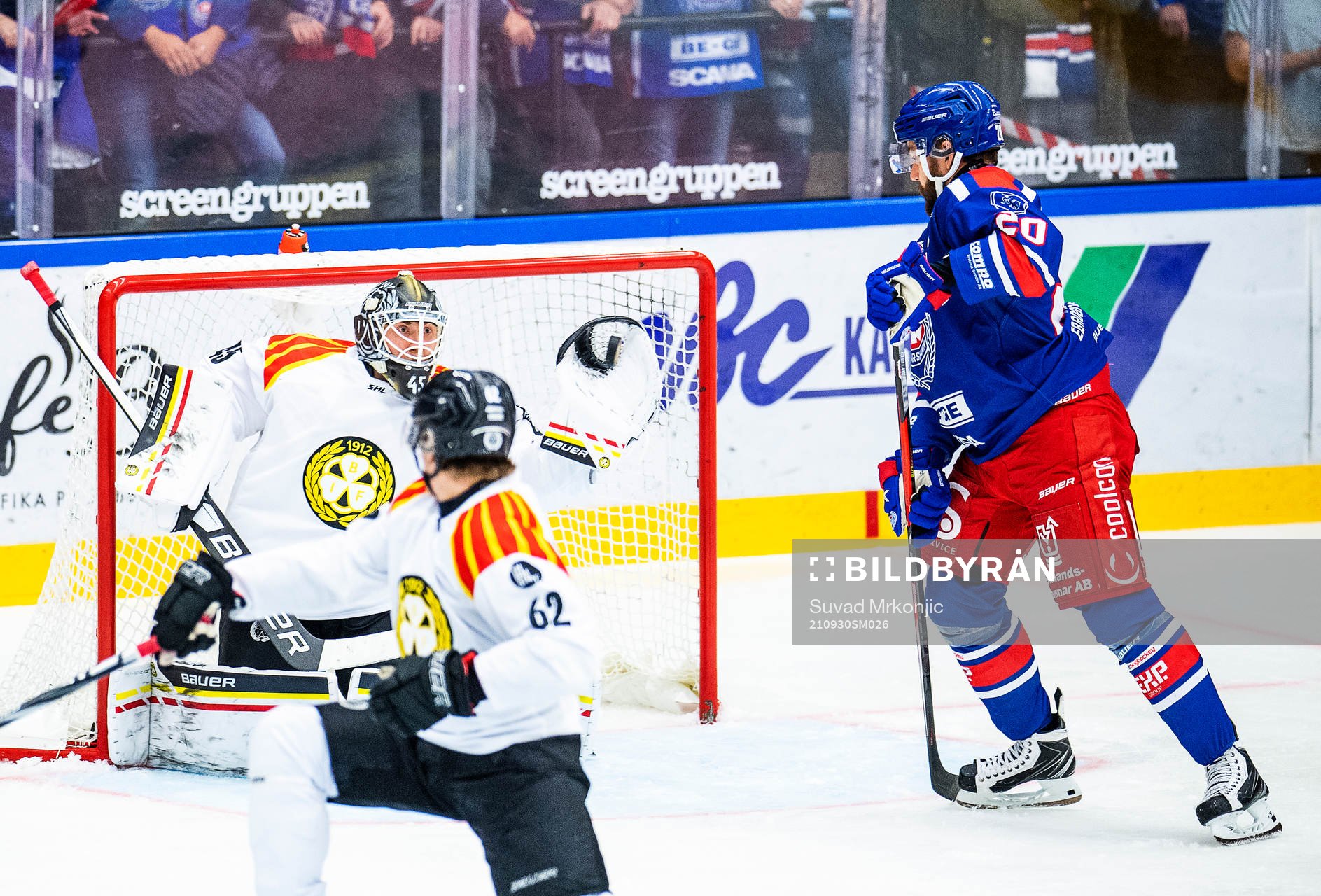 Brynäs målvakt Viktor Andrén och Oskarshamns Hynek