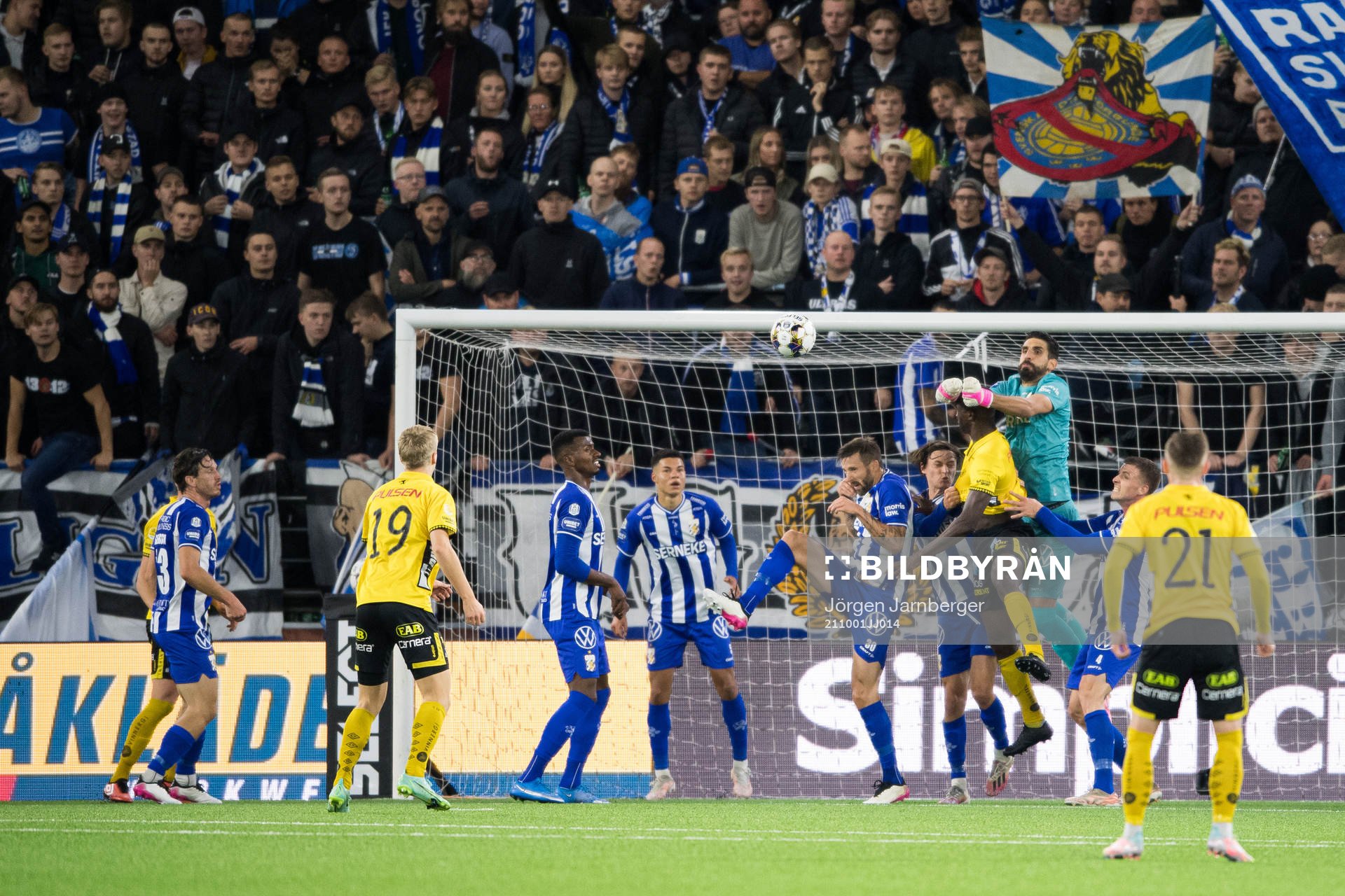 IFK Göteborgs målvakt Ioannis Anestis under fotbollsmatchen i Allsvenskan mellan Elfsborg och IFK Göteborg den 1 oktober 2021 i Borås.