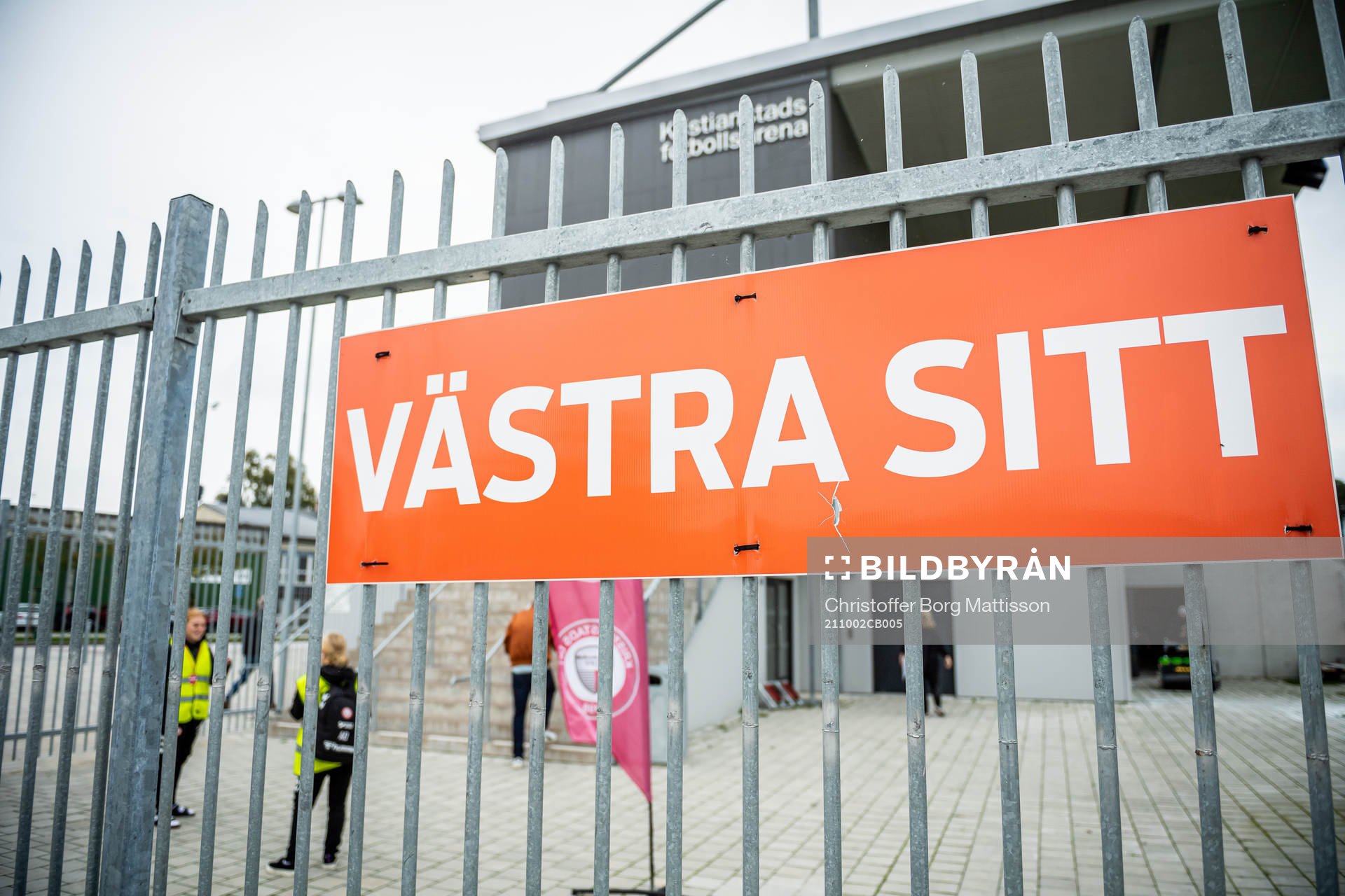 Skylt för ”västra sitt” utanför Kristianstads