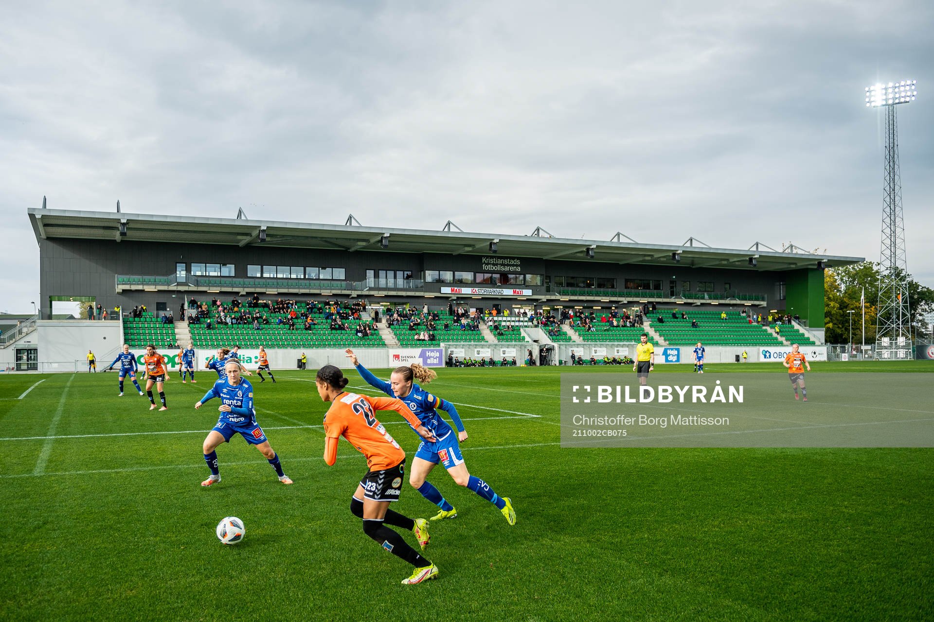 Interiör vy över Kristianstads Fotbollsarena
