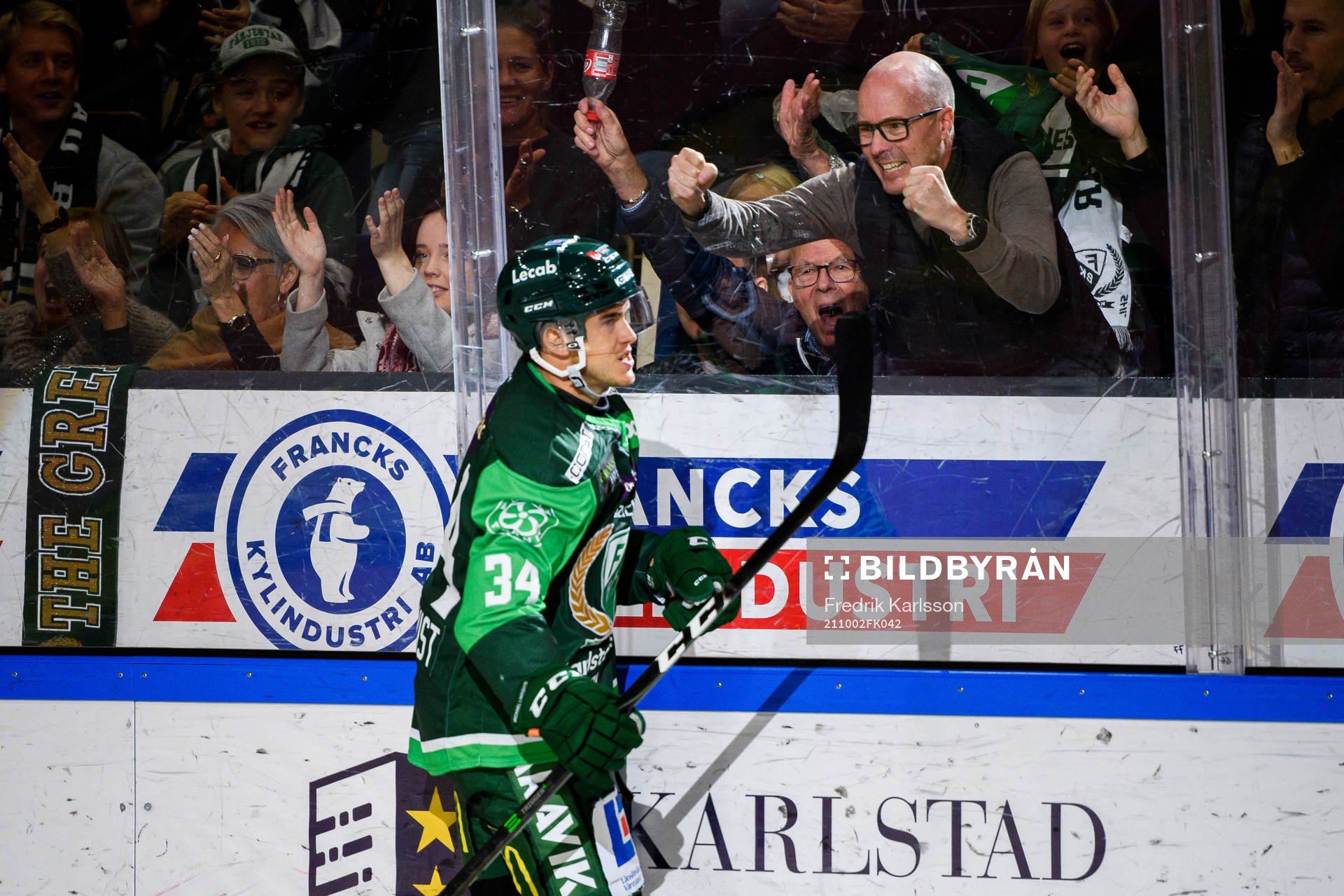 Färjestads Michael Lindqvist jublar