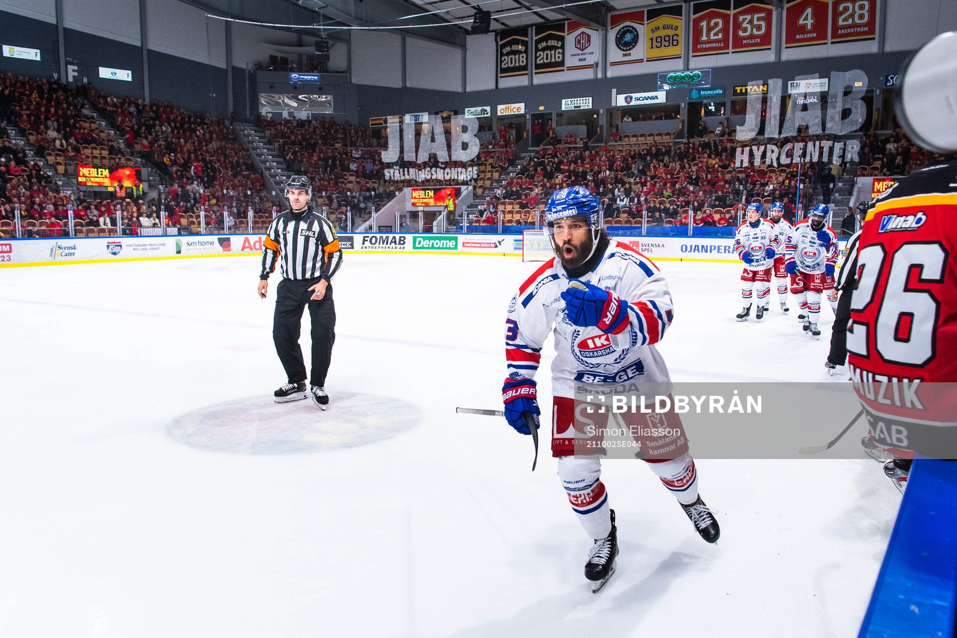 Oskarshamns Cameron Brace jublar
