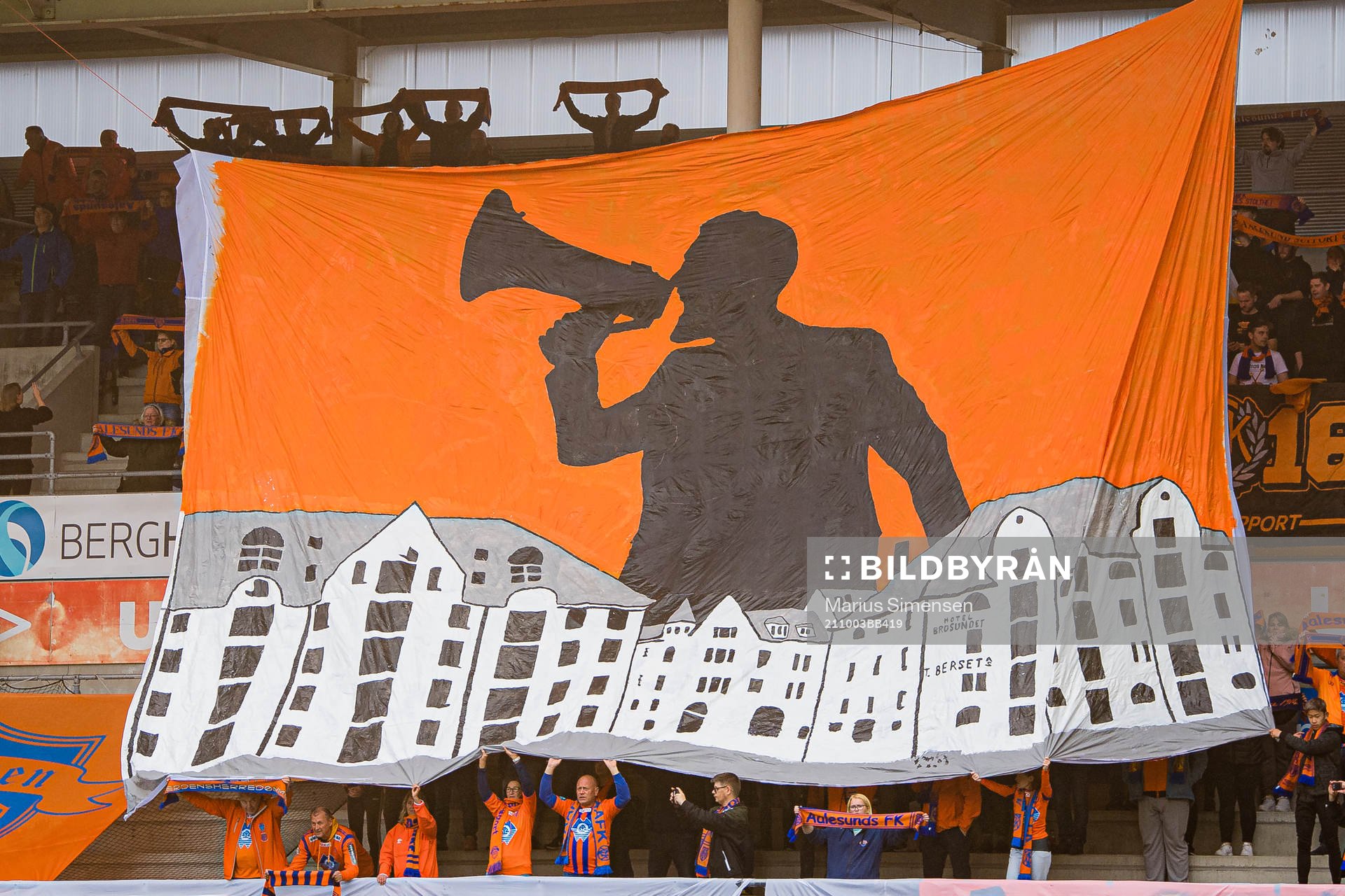 Spectators in the stands the OBOS-ligaen match between