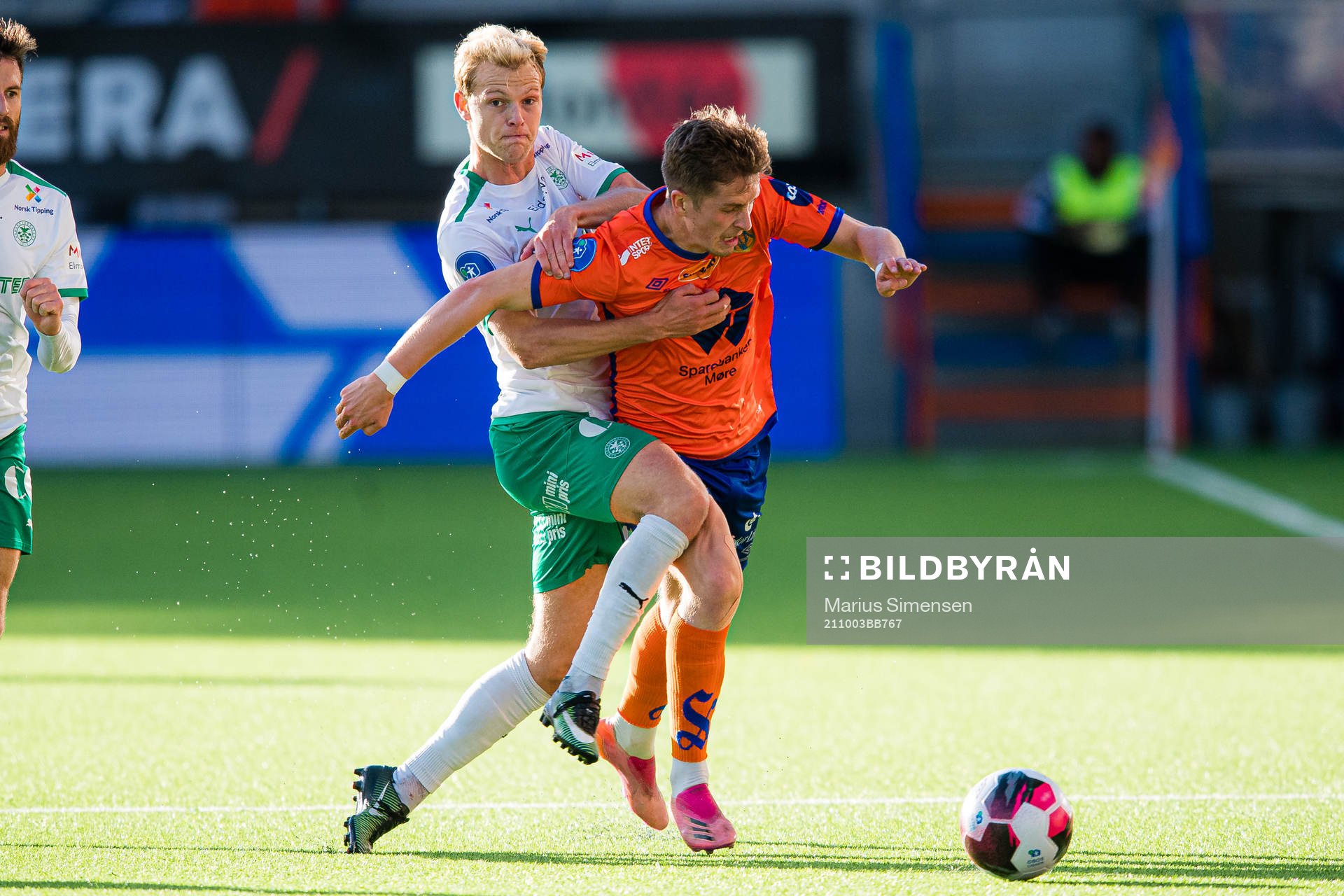 Morten Bjørlo of HamKam and Simen Bolkan Nordli of Aalesund