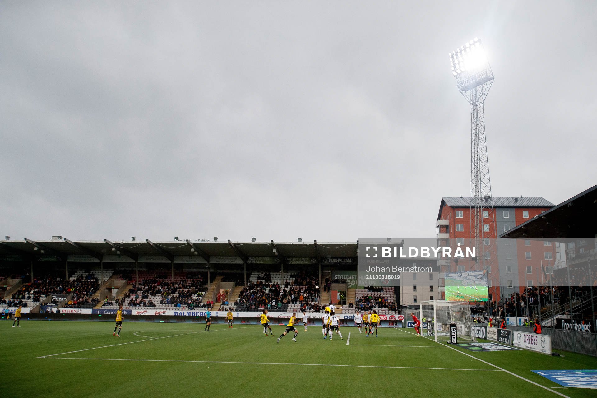 Vy över fotbollsmatchen i Allsvenskan mellan Örebro och