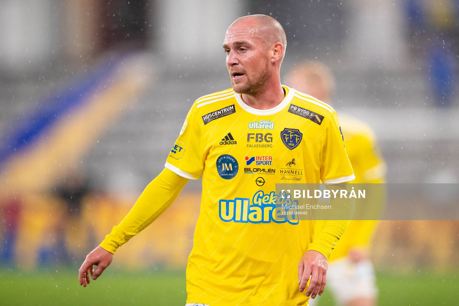 Falkenbergs Christoffer Carlsson under fotbollsmatchen i Superettan mellan Örgryte och Falkenberg den 3 oktober 2021 i Göteborg. 