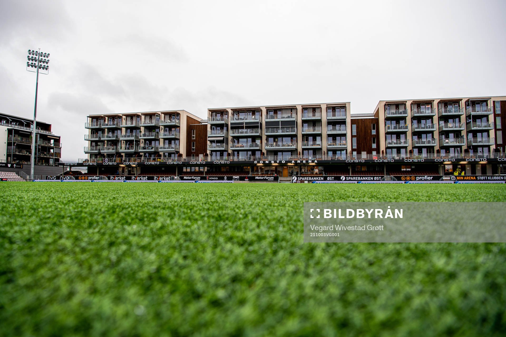 General view of Consto Arena ahead of the Eliteserien football match between Mjøndalen and Brann on October 3, 2021 in Mjøndalen. 