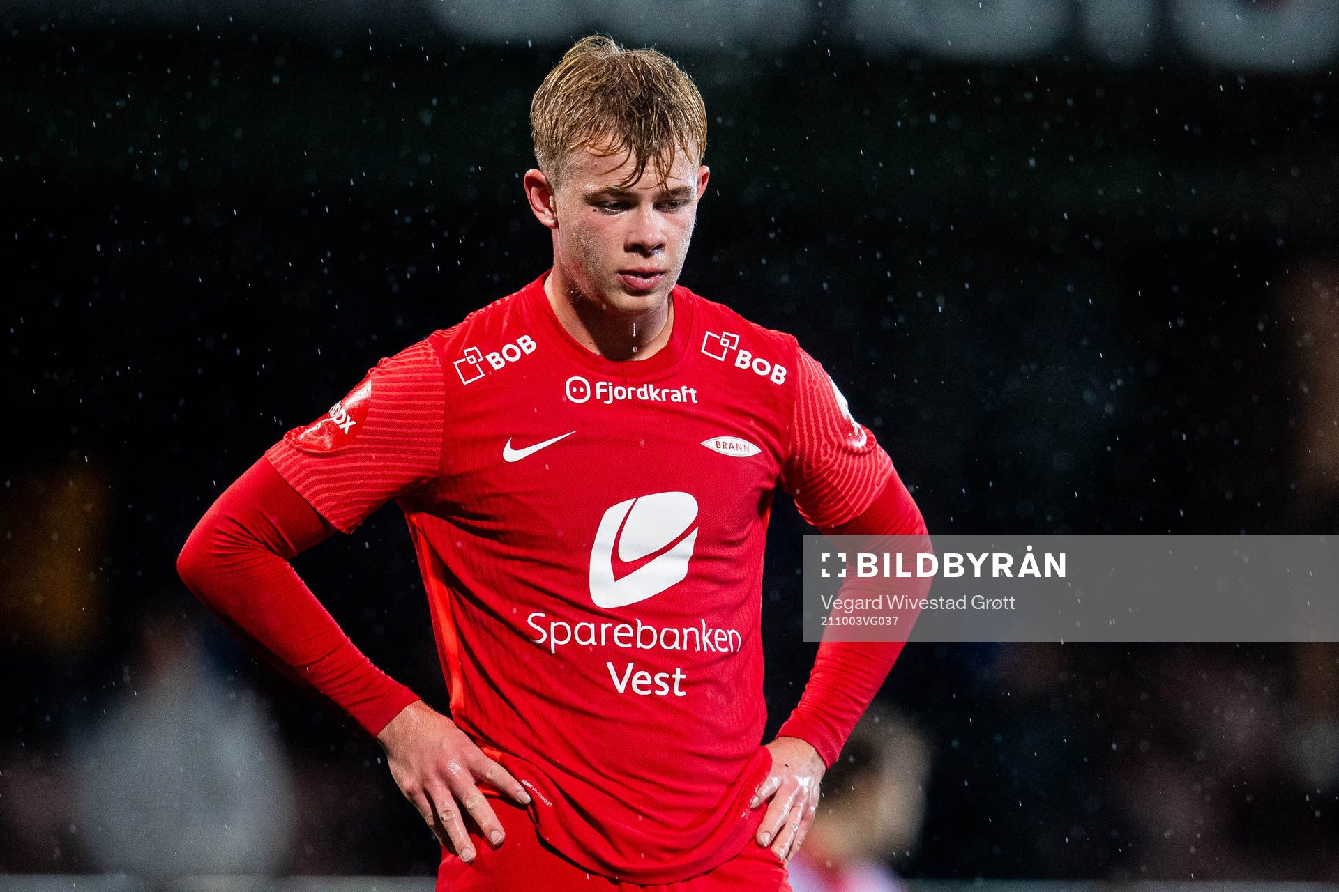 Aune Heggebø of Brann looks dejected