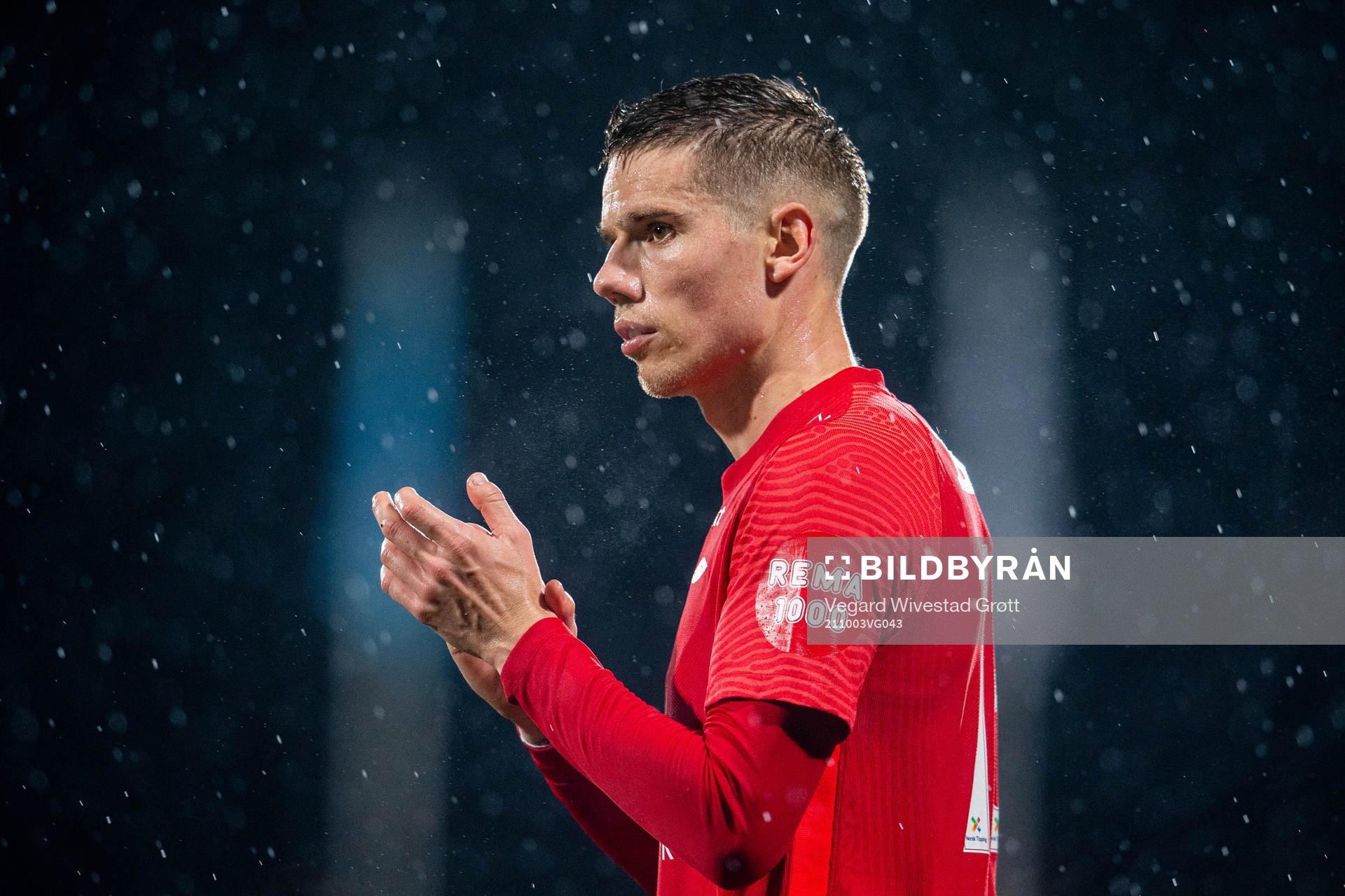 Robert Taylor of Brann after the Eliteserien football match between Mjøndalen and Brann on October 3, 2021 in Mjøndalen. 
