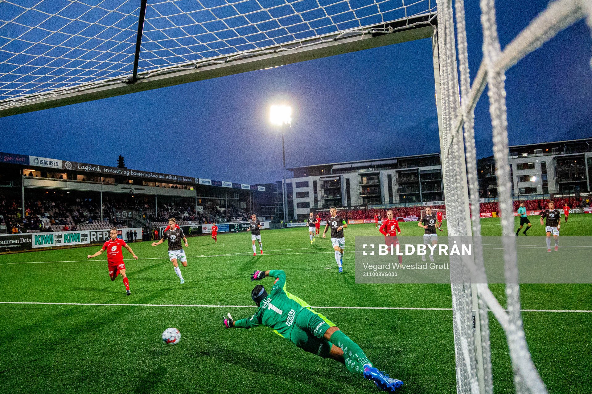 Goalkeeper Sousha Makani of Mjøndalen lets in the 0-1 goal