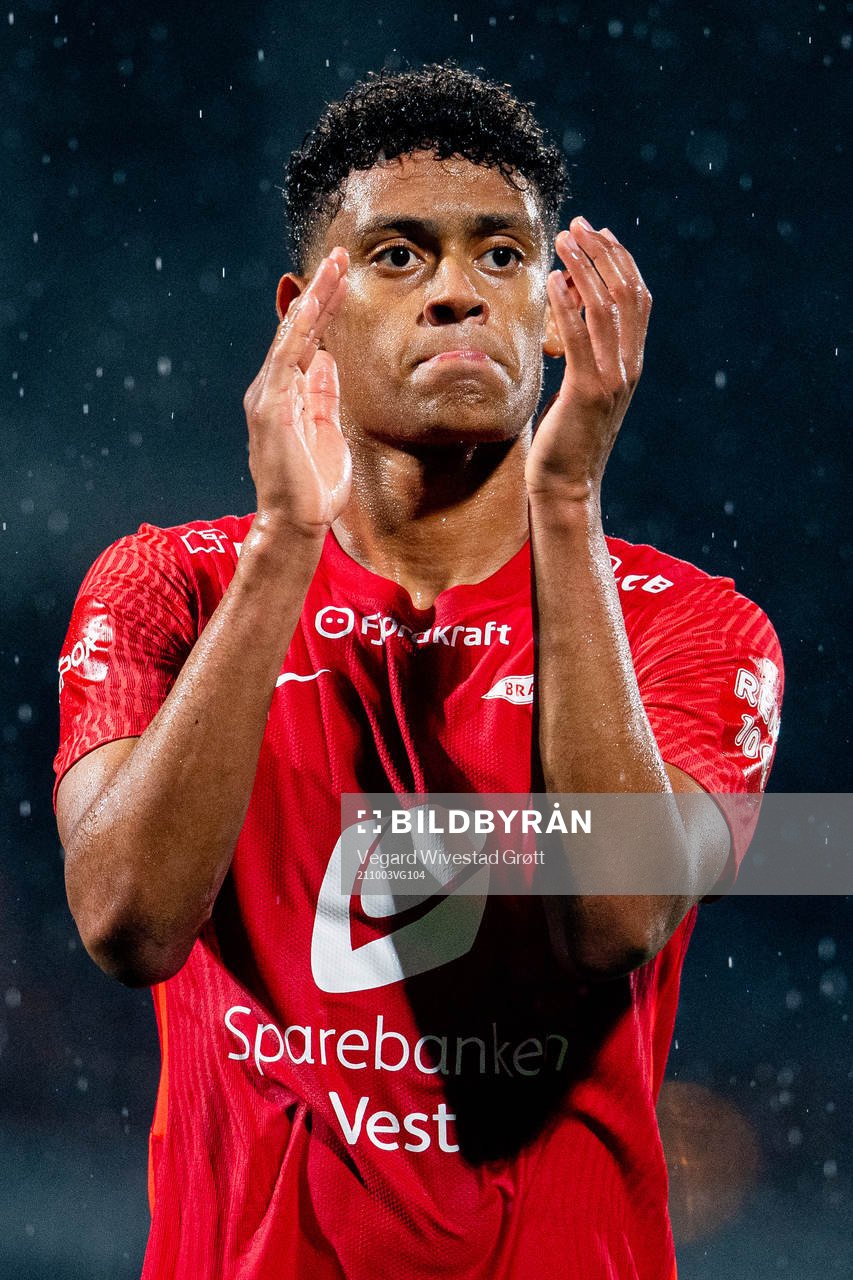 Japhet Sery Larsen of Brann looks dejected