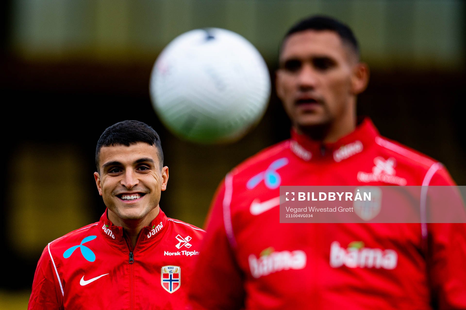 Mohamed Elyounoussi and Ruben Gabrielsen of the Norwegian