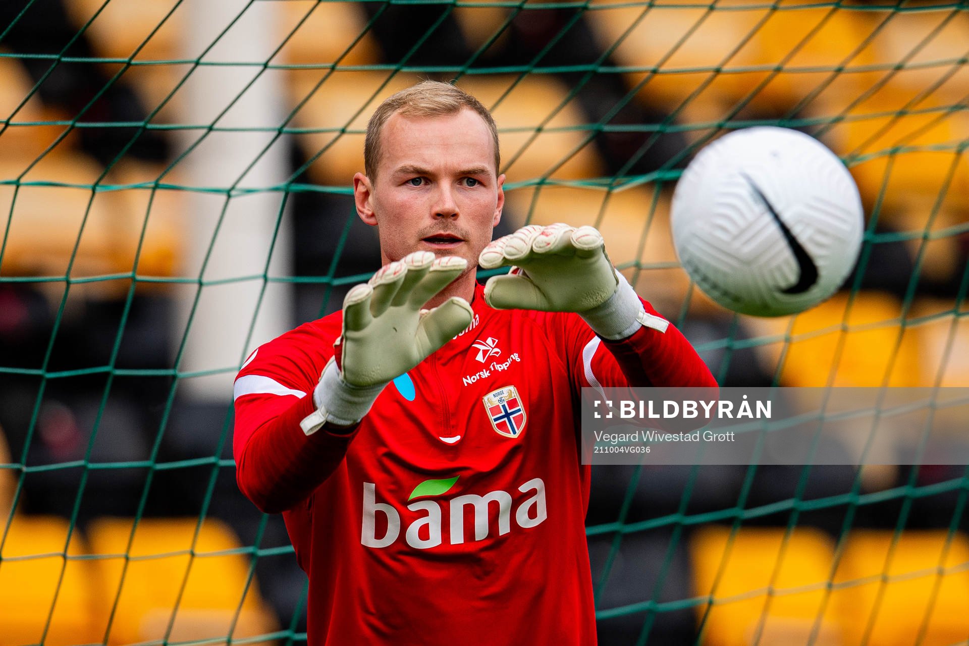 Goalkeeper Viljar Myhra of the Norwegian national football