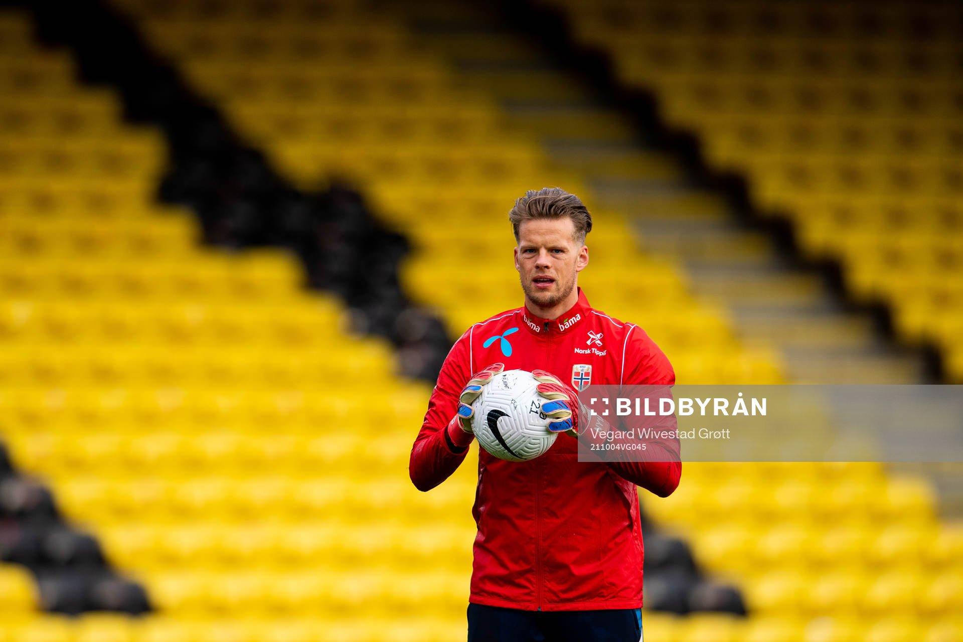 Goalkeeper Ørjan Håskjold Nyland of the Norwegian