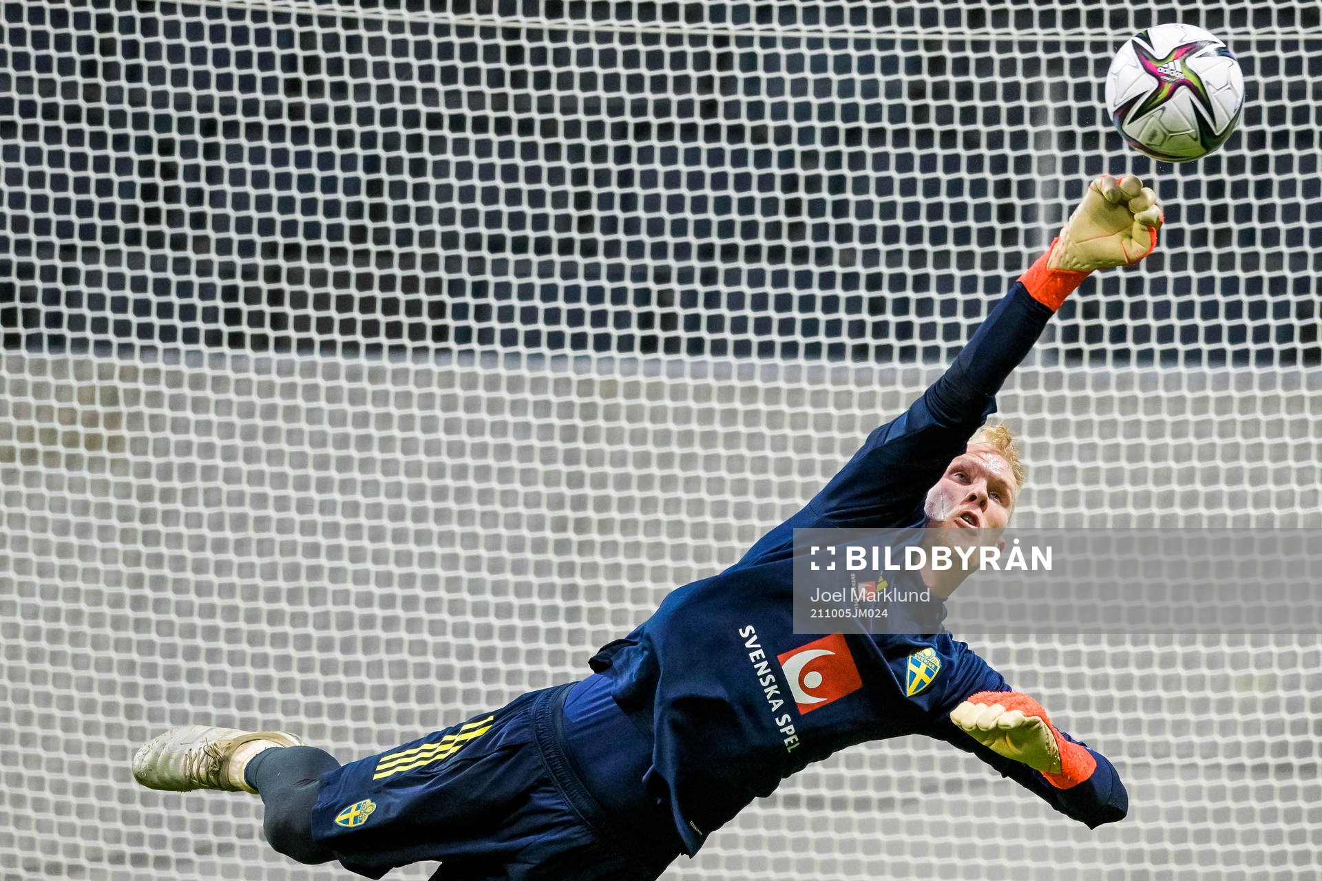 Goalkeeper Pontus Dahlberg of the Swedish national football