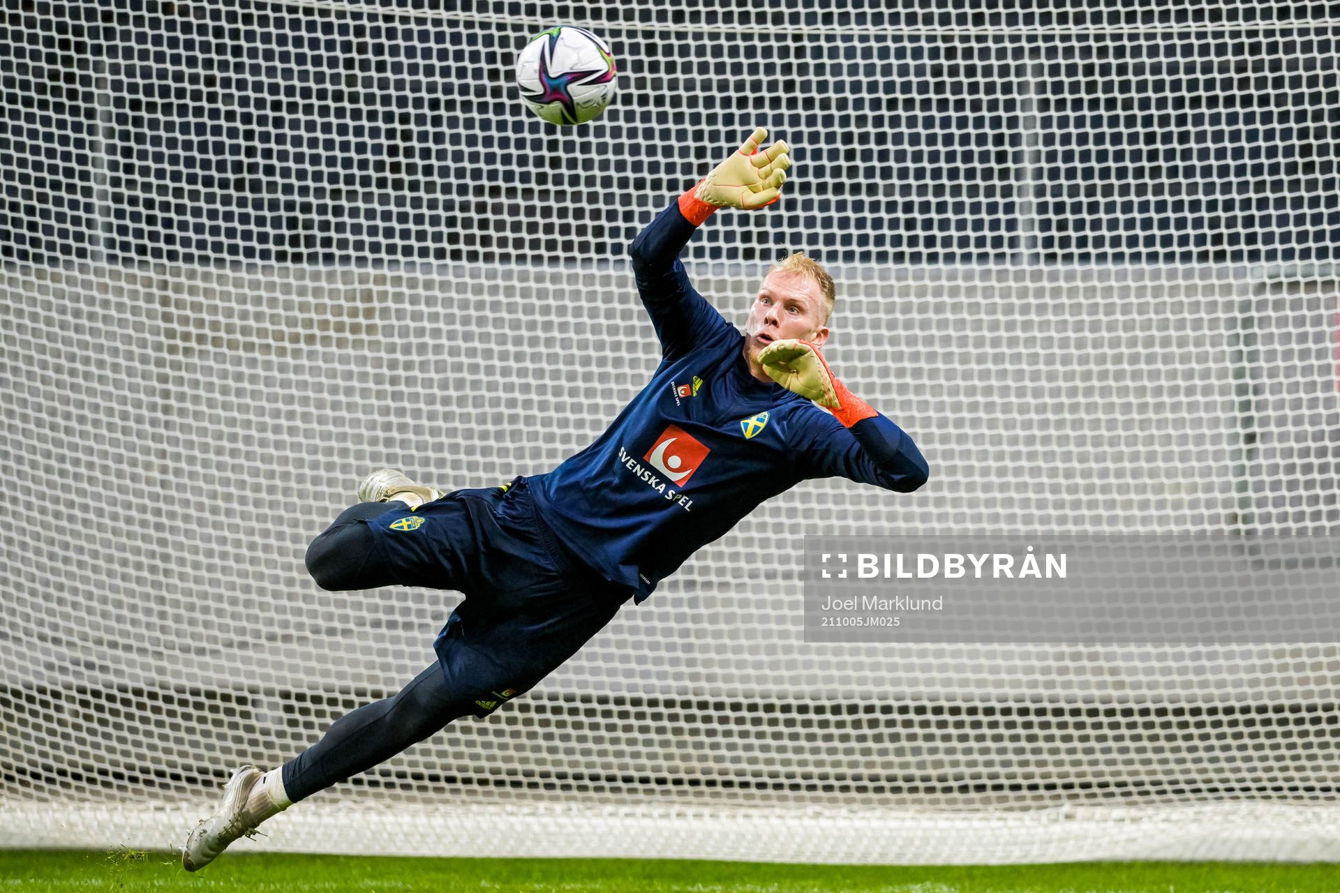 Goalkeeper Pontus Dahlberg of the Swedish national football
