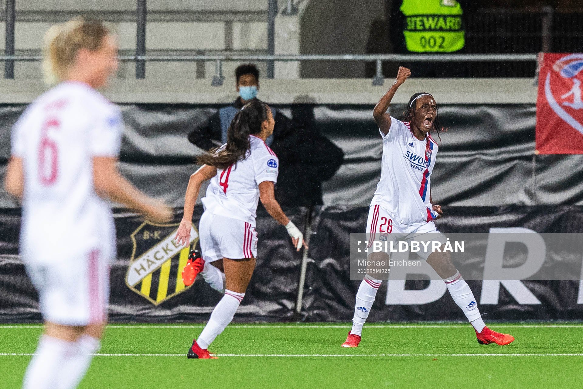 Melvine Malard of Lyon celebrates