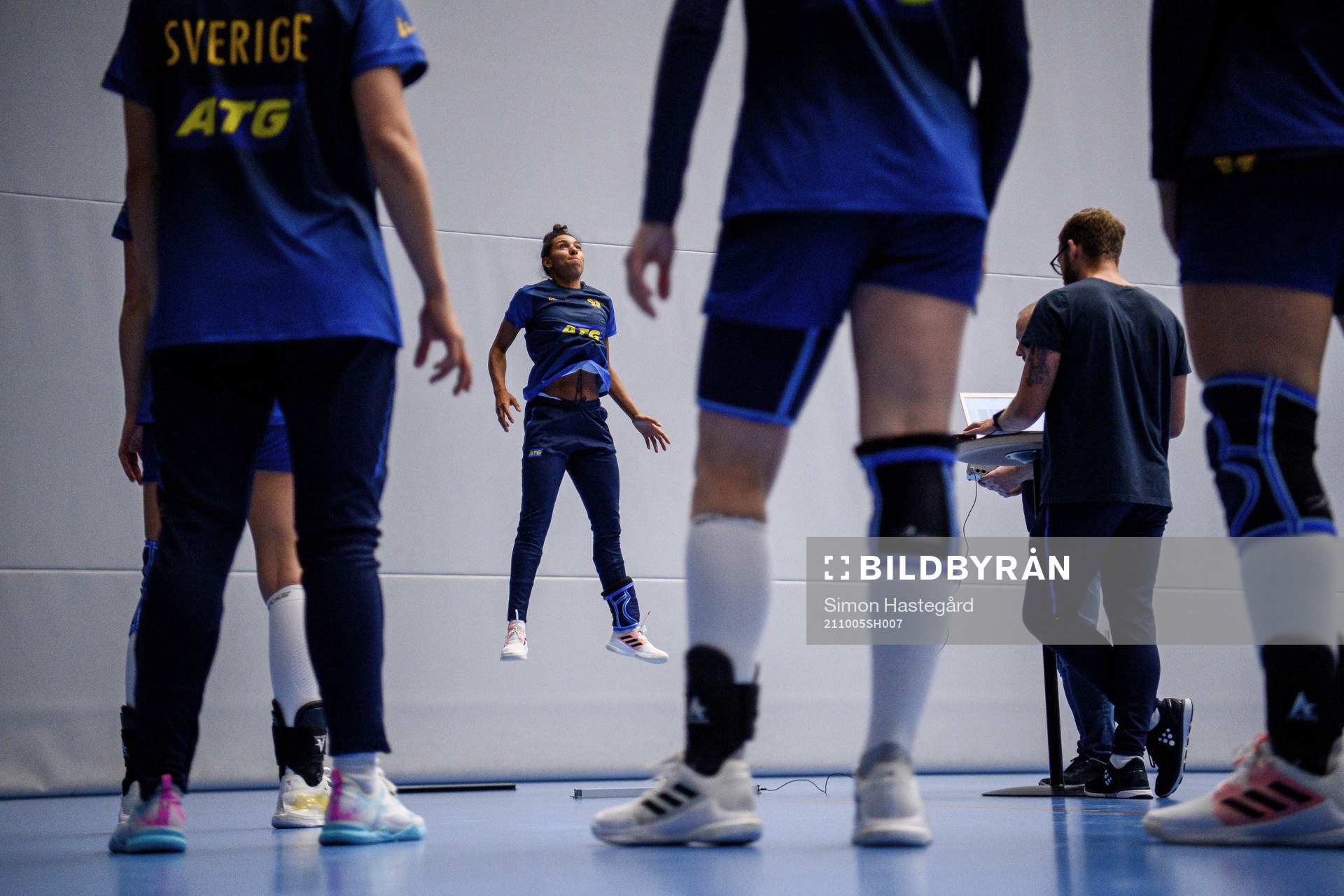 Jamina Roberts under en träning med svenska damlandslaget i handboll den 5 oktober 2021 i Eskilstuna. 