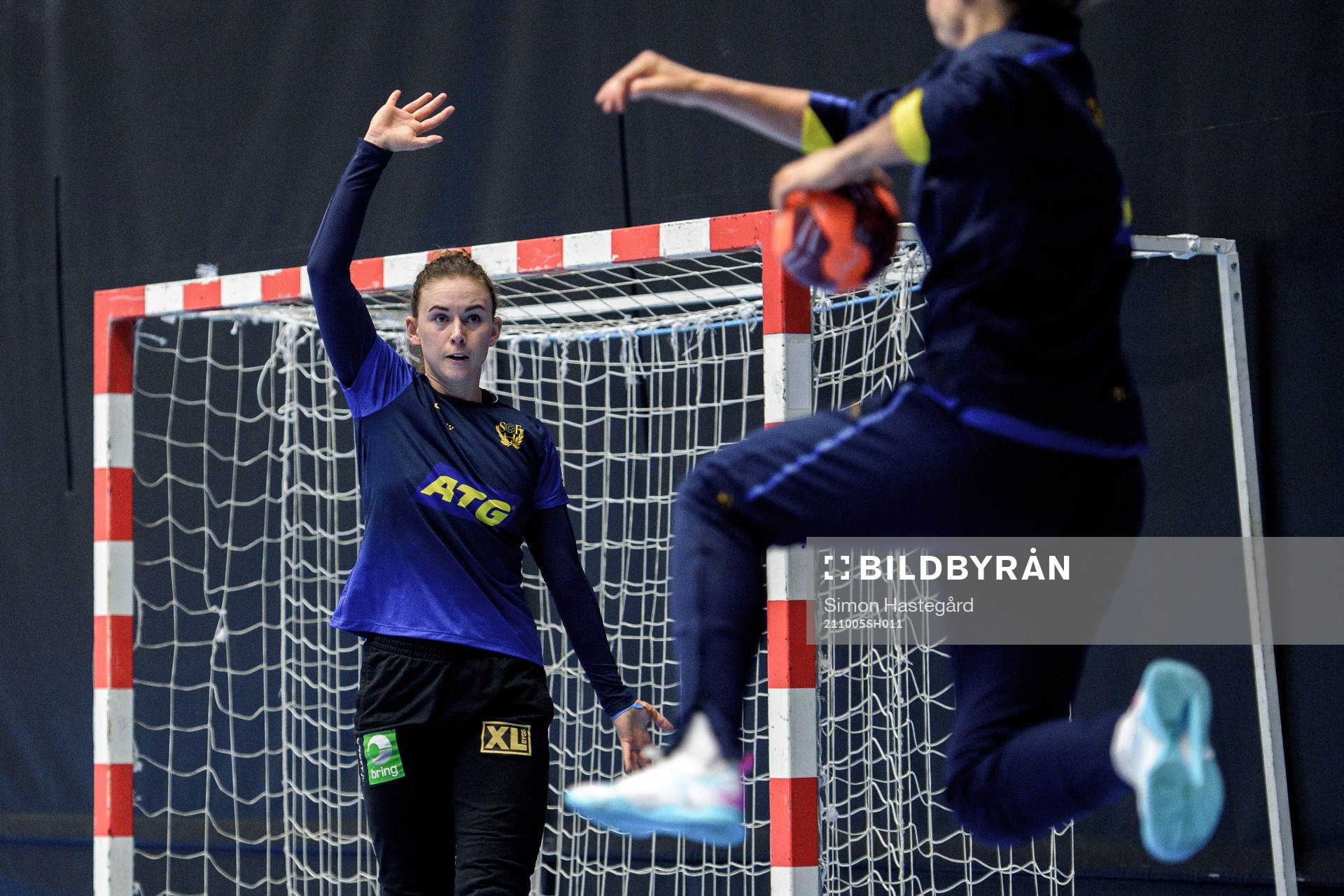 Målvakt Jessica Ryde under en träning med svenska damlandslaget i handboll  den 5 oktober 2021 i Eskilstuna. 
