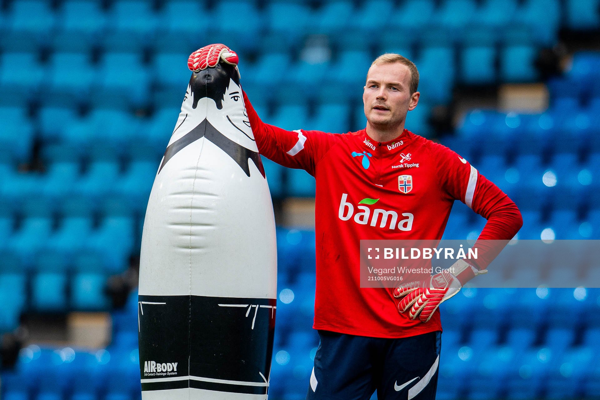 Goalkeeper Viljar Myhra of the Norwegian national football