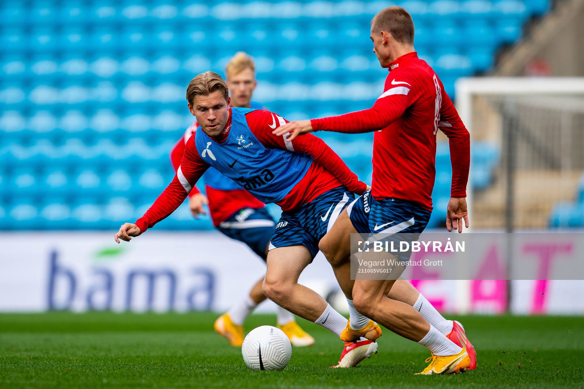 Jens Petter Hauge and Julian Ryerson of the Norwegian