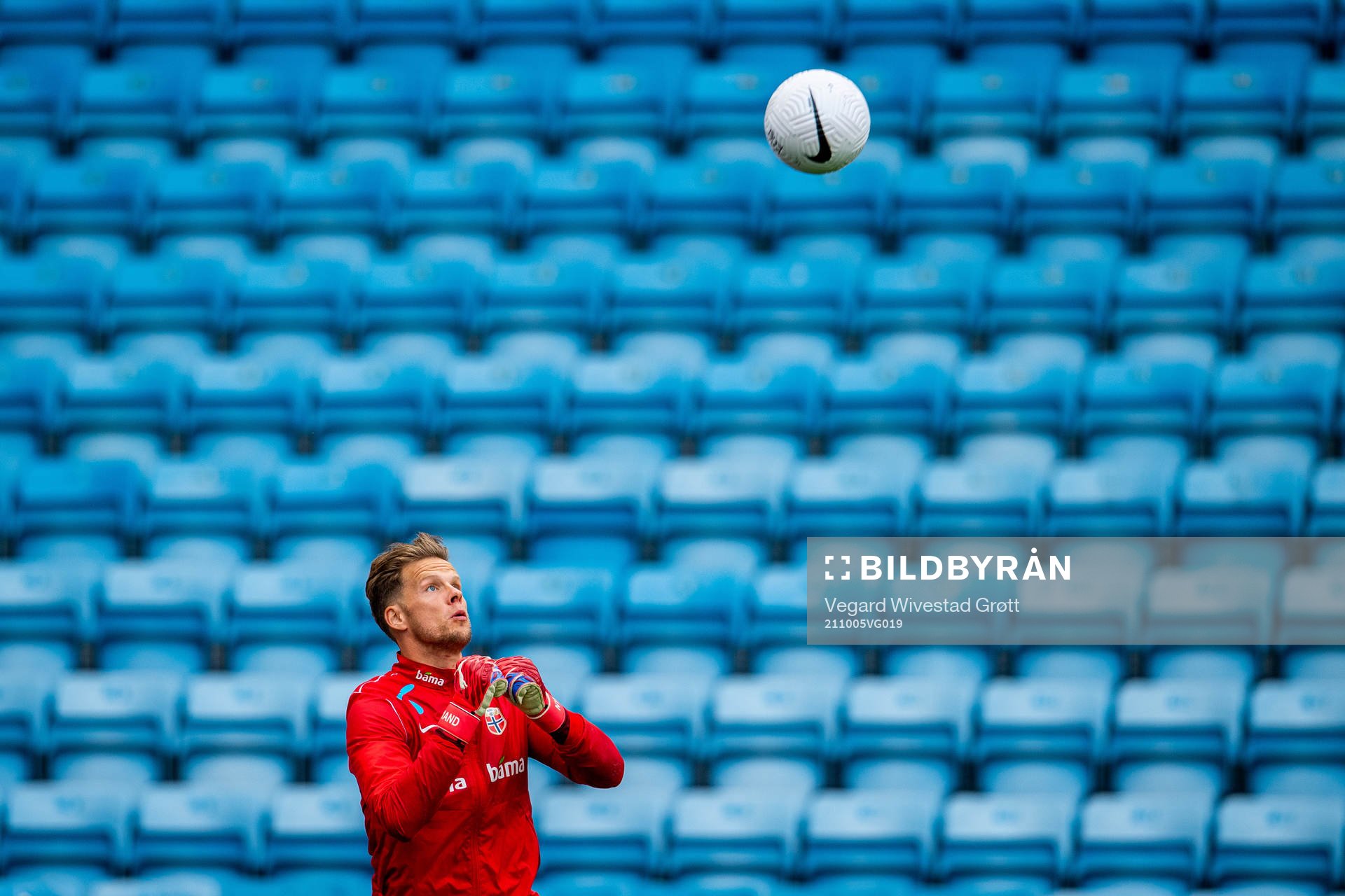 Goalkeeper Ørjan Håskjold Nyland of the Norwegian