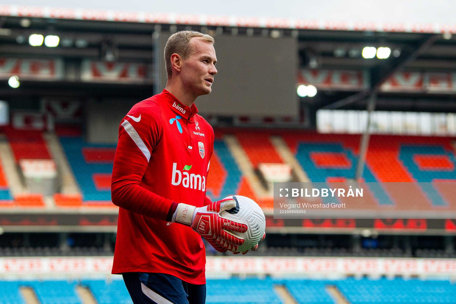 Goalkeeper Viljar Myhra of the Norwegian national football